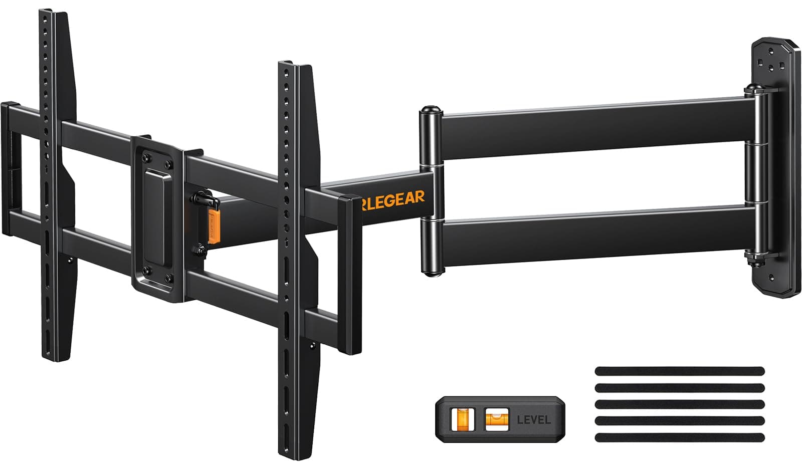 Perlegear Soporte TV Pared con Brazo Articulado Extralargo para Pantallas Planas y Curvas de 32-75 Pulgadas, Soporte TV Inclinable y Giratorio con Brazo Articulado, Máximo VESA 600x400 mm hasta 45kg