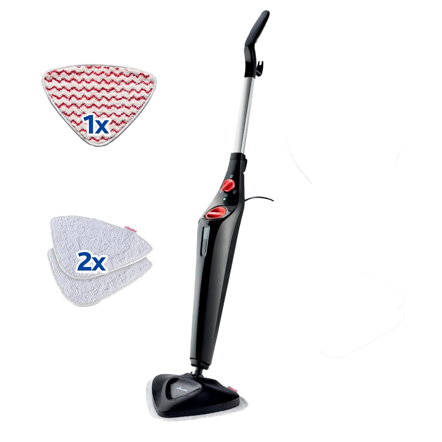 Vileda Balai Vapeur, Nettoyage Hygiénique sans Produits Chimiques Agressifs | Élimine 99,9% des Bactéries et Virus, Nettoyeur Vapeur Puissant Prêt en 15 secondes, Laveur de Sol Steam Cleaner Plus