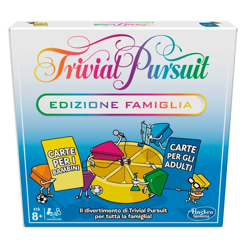 Hasbro Gaming Trivial Pursuit Edizione Famiglia, Gioco da Tavolo Classico per Serate con Amici, Quiz Multicolore per Bambini e Bambine da 8 anni in su