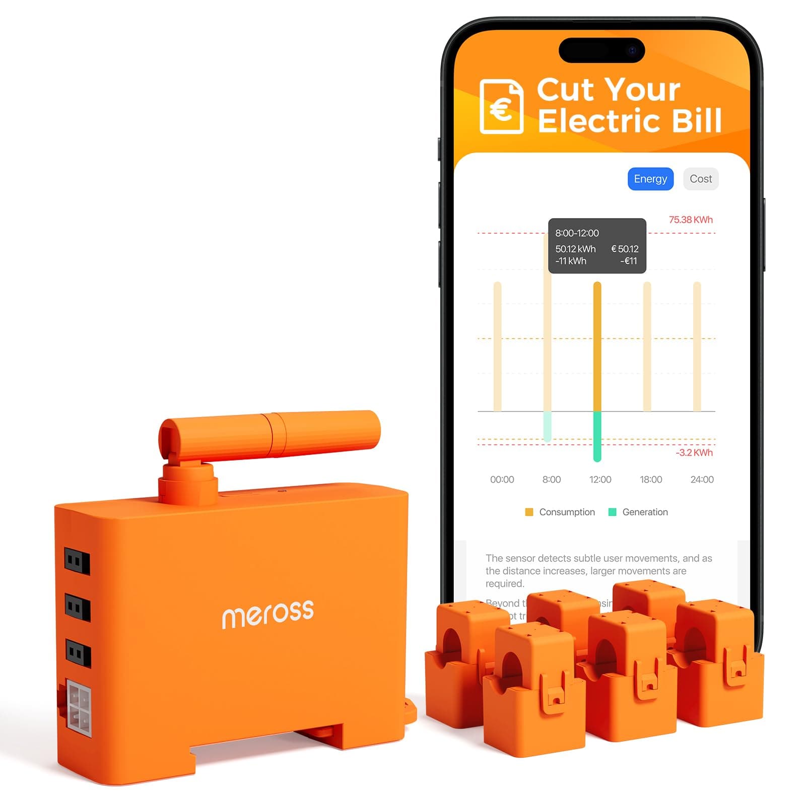Meross EM06P Misuratore di Energia Trifase, Contatore di energia 6 Canali | WiFi intelligente Smart Meter per Pannelli Solari, Fotovoltaico, Home Assistant, Zero Immissione, Cloud Gratuito