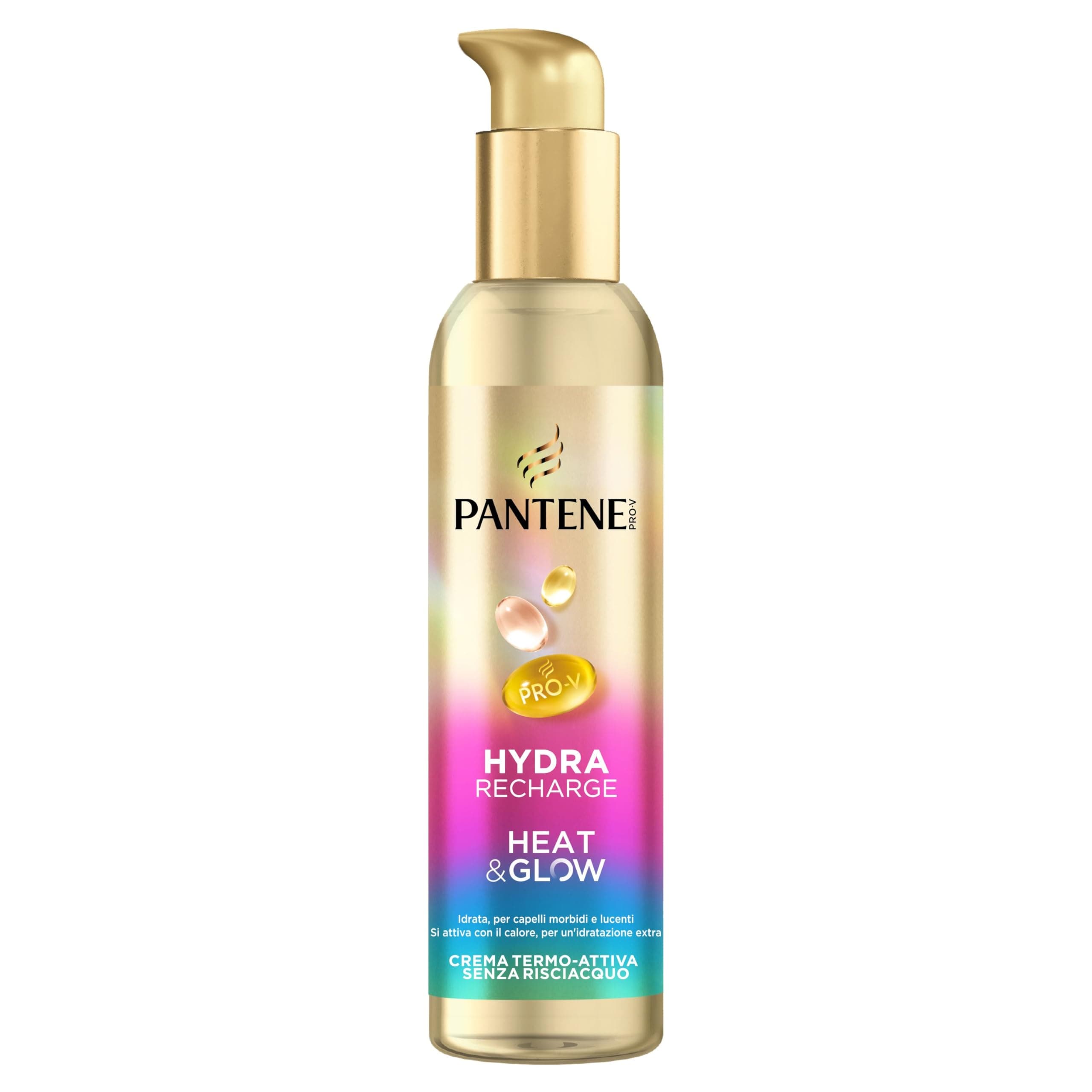 Pantene Pro-V Hydra Recharge Crema Senza Risciacquo Heat & Glow 135ml. Protegge da Umidità, Crespo e Calore. Formula Pro-V che Si Attiva con il Calore. Idratazione e Lucentezza Senza Appesantire
