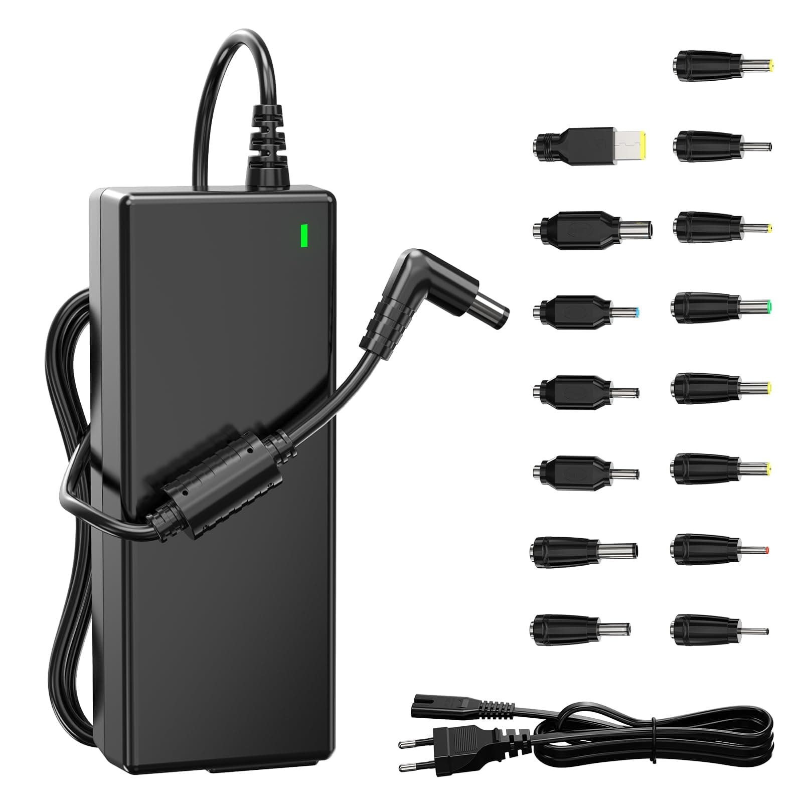 SUNYDEAL 90W Caricatore Universale Notebook per PC Portatile | Compatibile con HP, ASUS, Lenovo, Dell, Acer, Toshiba, Sony, Samsung – 18.5V-20V, 4.74A Max, 15 Connettori (Senza USB-C)