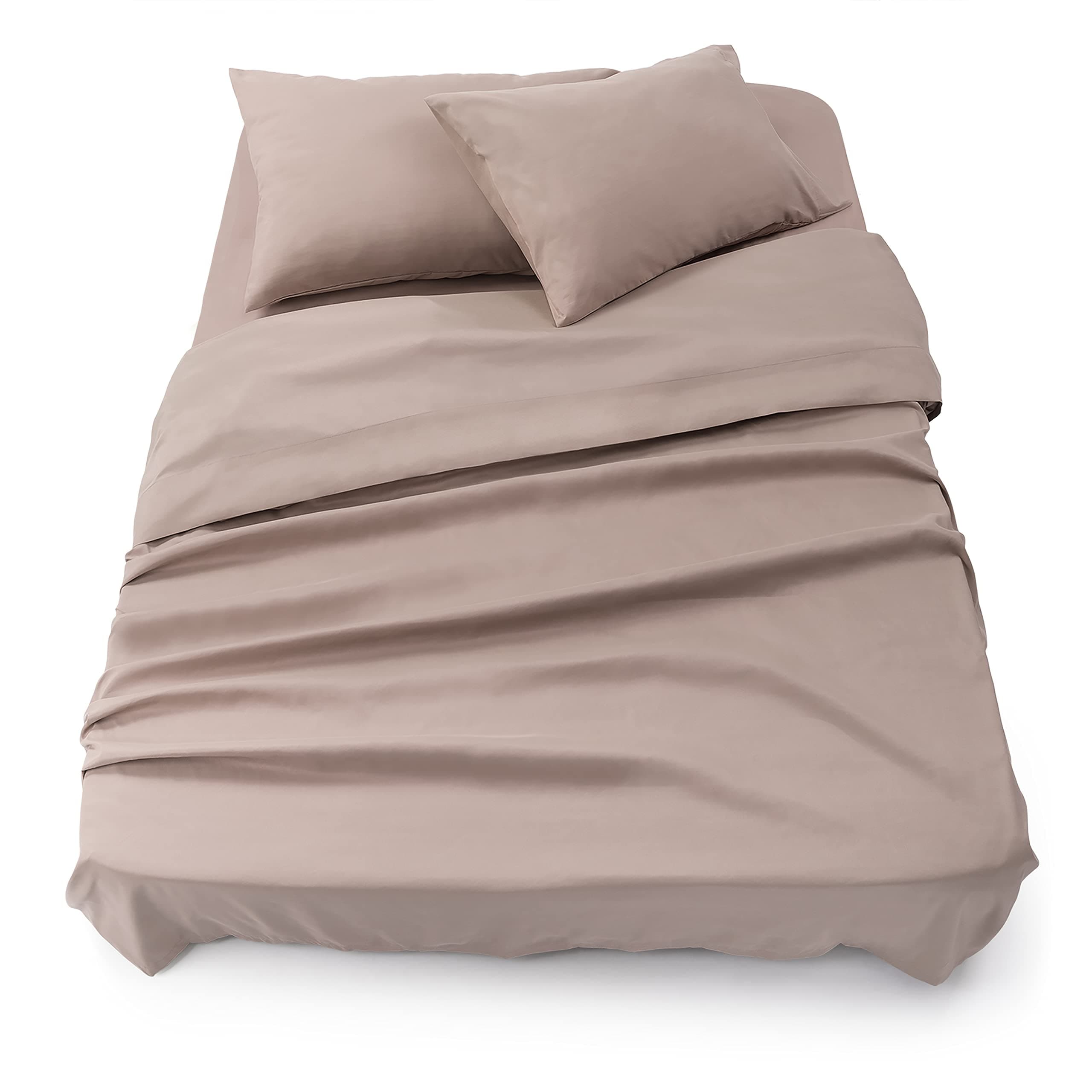 Blumtal Juego de Sábanas - Set de 4 Piezas, Sábana Bajera Ajustable Cama 150, Encimera 240x275 + 2 Fundas de Almohada 50x80cm, Taupe