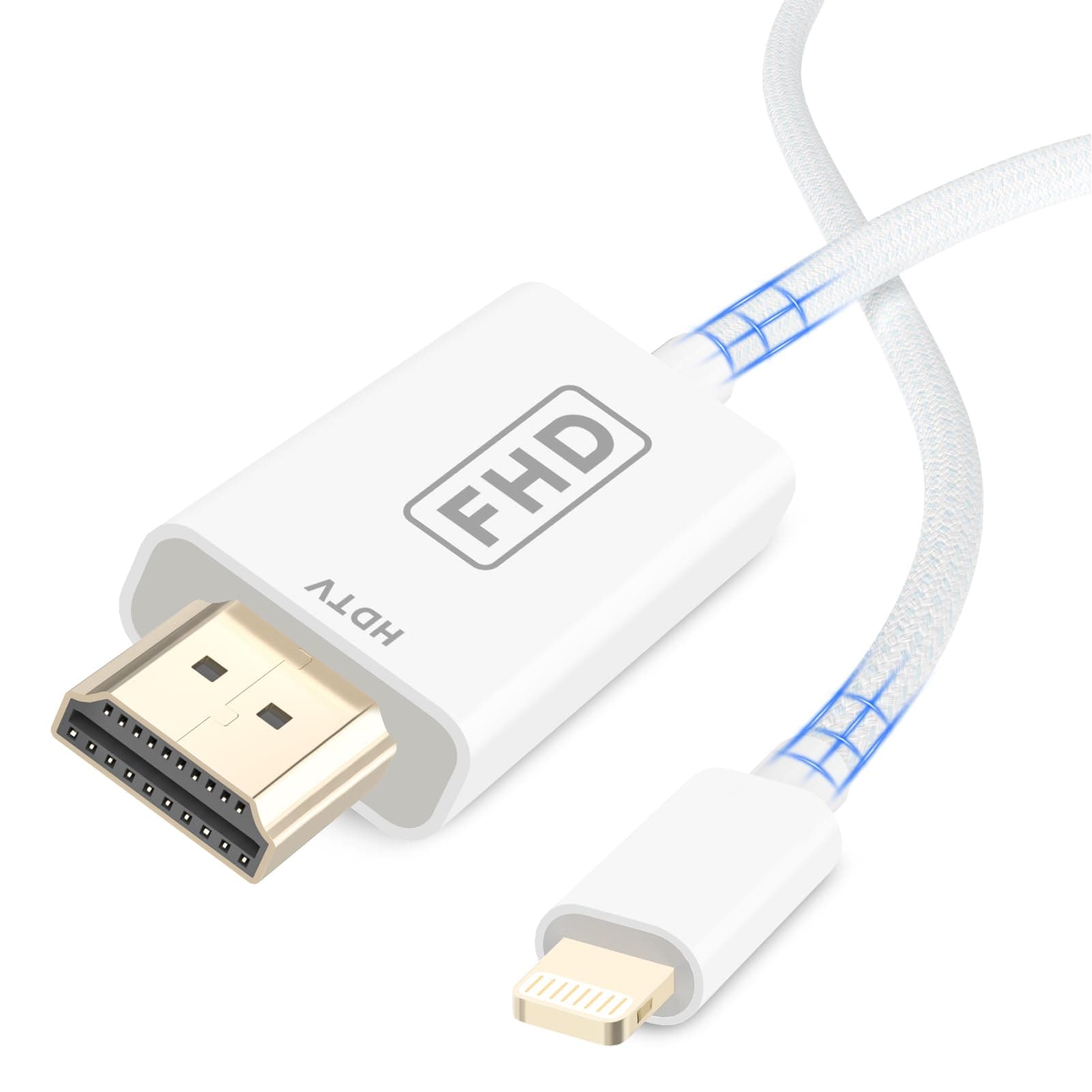 Zestiq Cable Lightning a HDMI 2M, Cable HDMI para iPhone, Adaptador de Movil a TV Cable de Móvil 1080P Compatible con iPhone 14, 13, 12, 11, Pro Max, XS, XR, X a TV, Proyector y Monitor