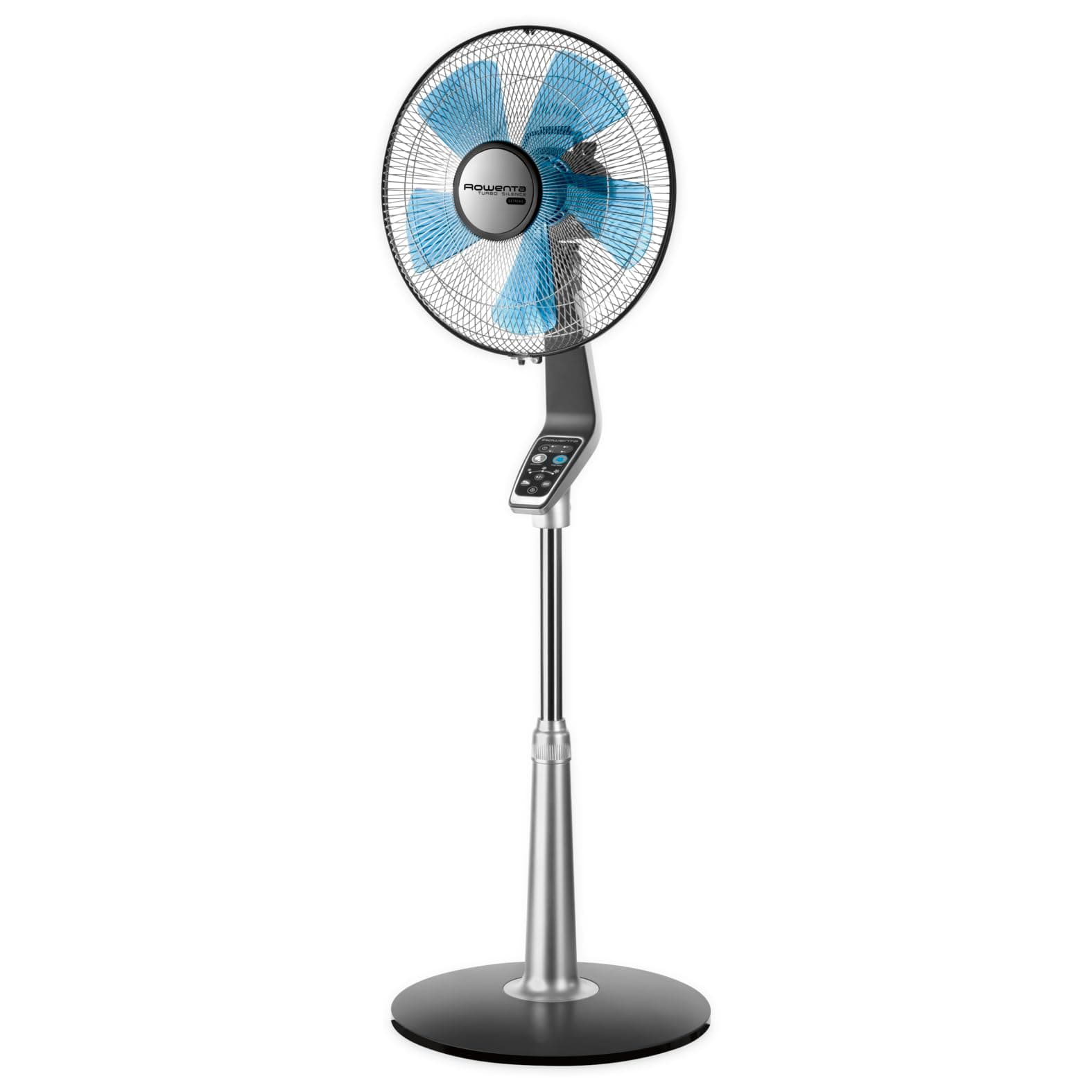 Rowenta VU5670 - Standventilator Turbo Boost Silence Extreme mit Fernbedienung, Durchmesser 40 cm, Superleise, Schwarz/Silber