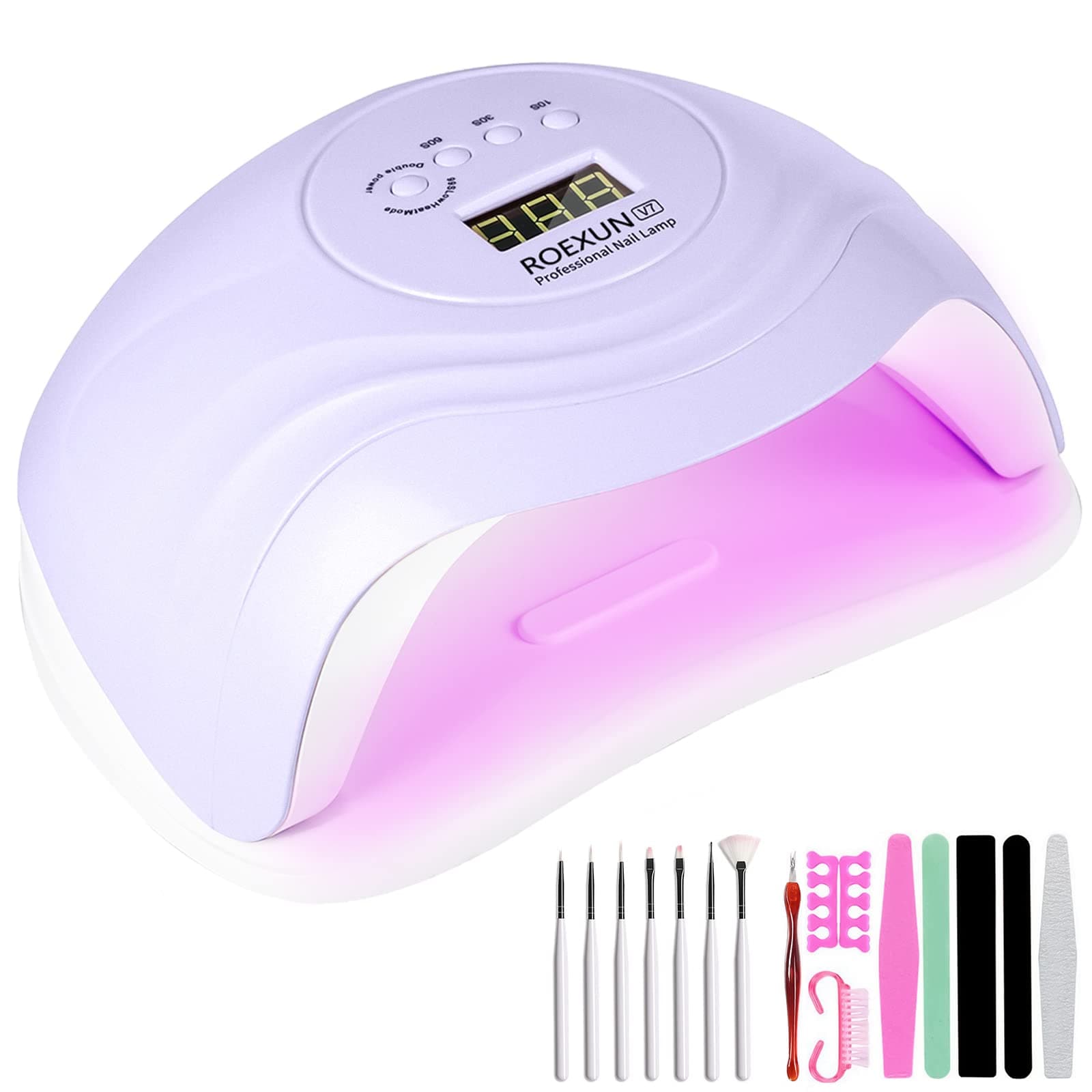 168W Lampada Unghie LED UV,Lampada per Unghie Con 4 Impostazioni Timer,Asciugatrice per Gel a LED per Gel per Smalto Con Sensore Automatico,Per Manicure/Pedicure Lampada Asciuga Smalto Semipermanente