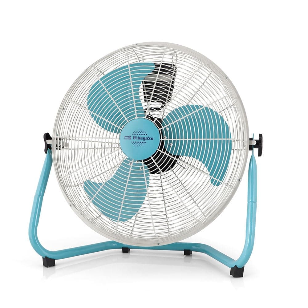 Orbegozo PW 1546 - Ventilador industrial Power Fan, 3 velocidades de ventilación, inclinación regulable, aspas metálicas, asa de transporte, 130 W, azul y blanco