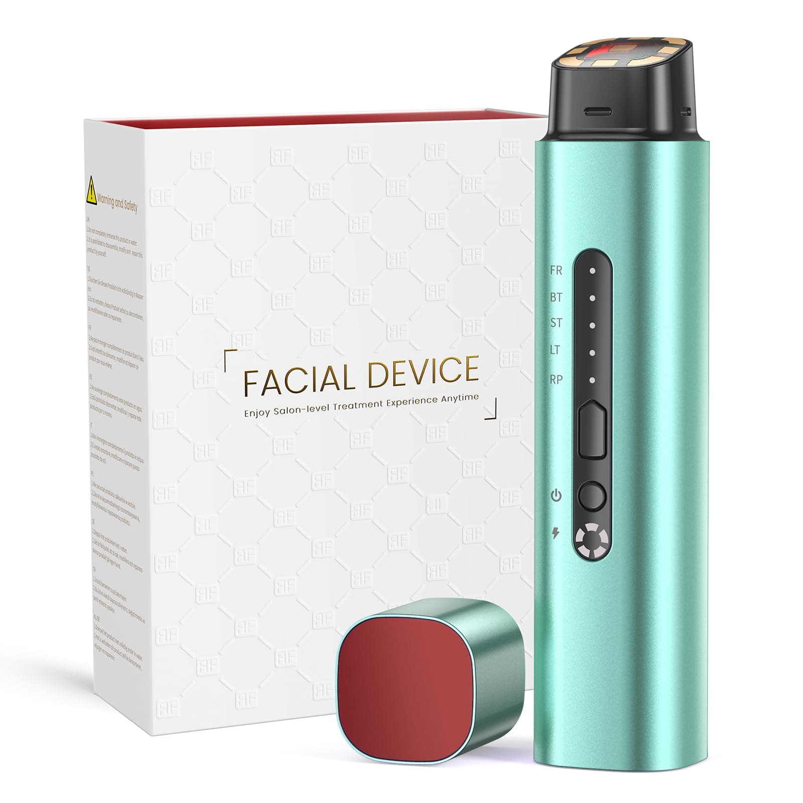 Radiofrequenza Viso Professionale, Microcorrente Massaggiatore Viso, Dispositivo Elettrico di Bellezza Antirughe, Antietà, Anti-Acne, Lifting e Rassodante per Viso e Collo (verde)