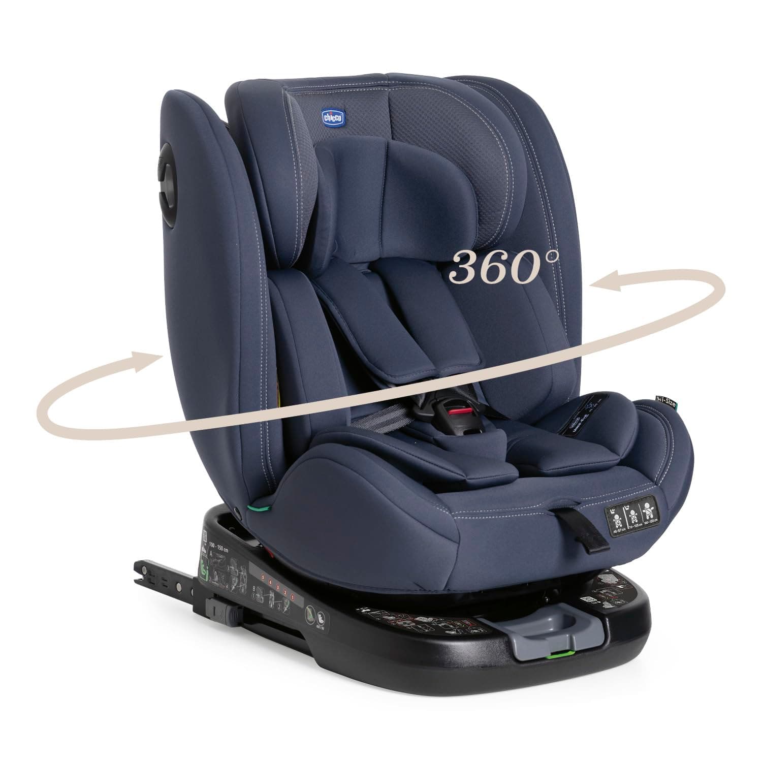 Chicco Unico Evo I-Size, Seggiolino Auto 0-36 Kg, omologato ECE R129/03, Isofix Girevole A 360° E Reclinabile, Gruppo 0+/1/2/3 Da 0 A 12 Anni