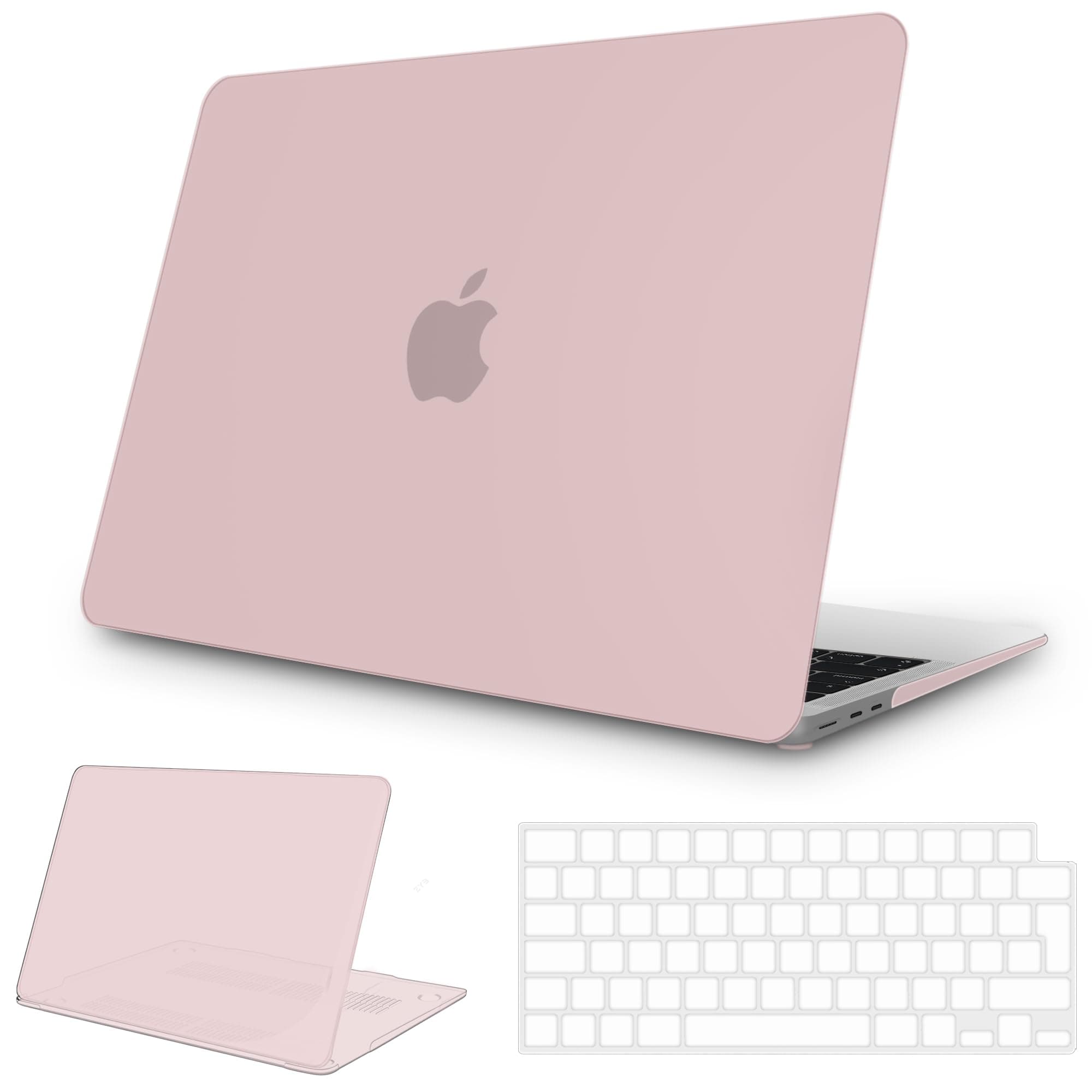 NPUOLS Funda para MacBook Air 13,6 Pulgadas 2026 2025 2024 2022, Rosa Mate | Funda Modelo A3449 A3240 A3113 A2681 Chips M5 M4 M3 M2 , Carcasa Rígida de Plástico Mate Fina y Protector de Teclado TPU UE