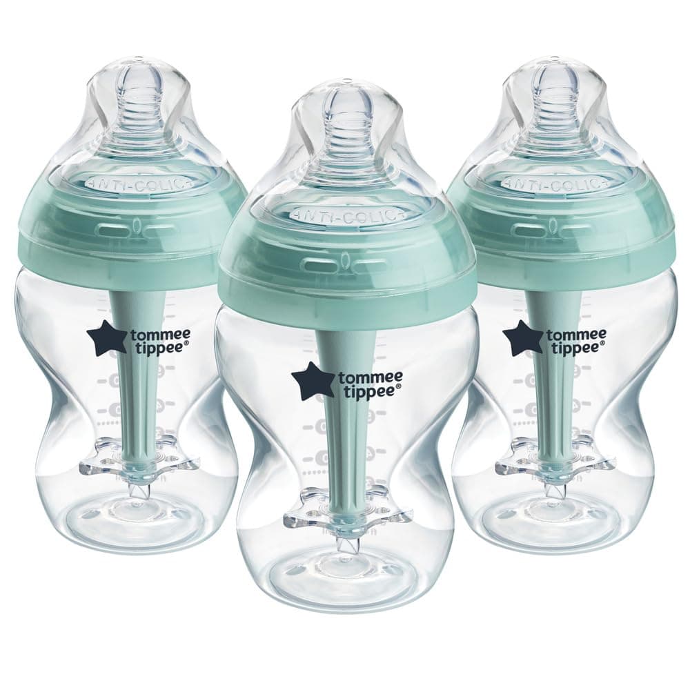 Tommee Tippee anti-colica avanzato biberon, 260ml | con tettarella simile al seno materno, cannuccia anti-colica ventilata, autosterilizzante, 3 pezzi