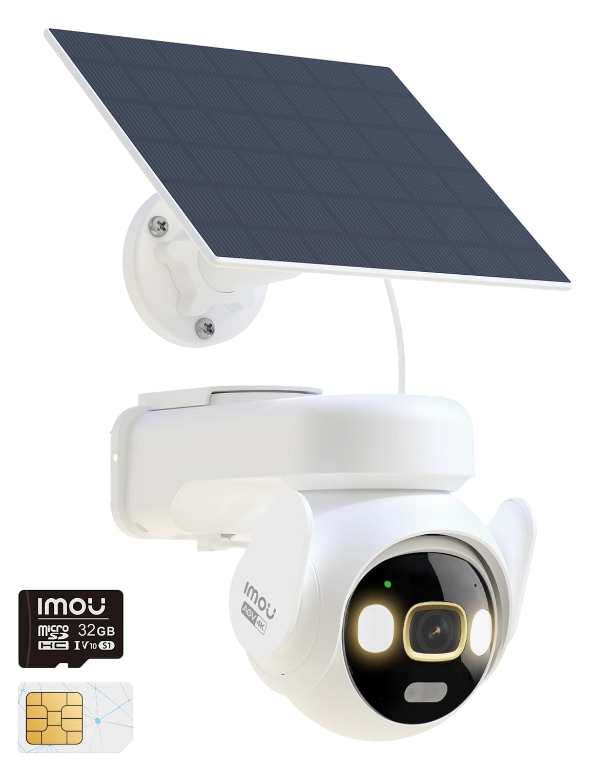 Imou 4K/8MP 4G Telecamera Wi-Fi Esterno Senza Fili, SIM Card & 32GB,IP66 | 8W Pannello Solare, 15000mAh Batteria, AOV Registrazione 24/7, Rilevamento Persone/Animali/Veicoli, Visione Notturna a Colori