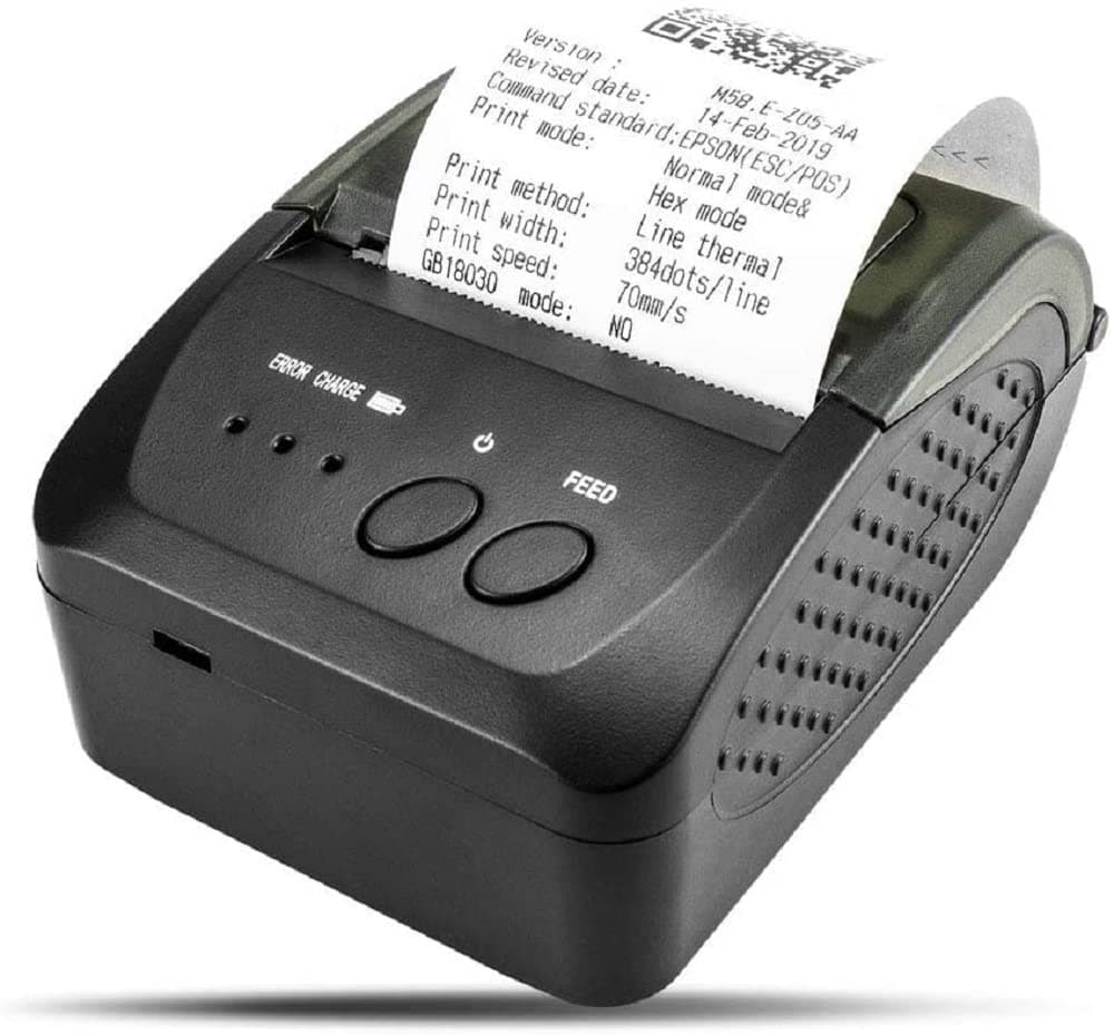 NETUM Stampante termica per ricevute Portatile da 58 mm con Bluetooth 4.0 e USB, Mini Stampante per Ricevute Supporto ESC/POS per Android/Windows (Cinturino Incluso)