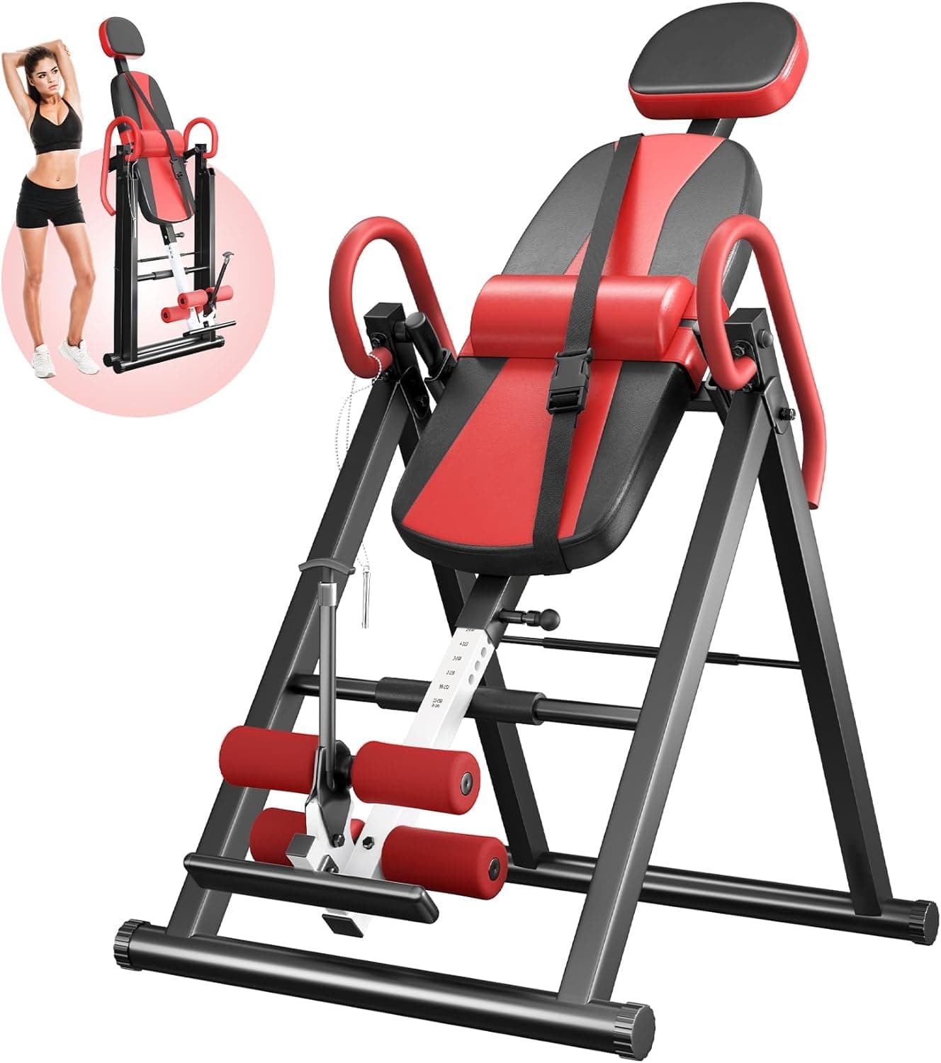 YOLEO Gravity Tabla de inversión Plegable con Bloqueo de Seguridad, Entrenador de Gravedad con Soporte Lumbar para Terapia para aliviar el Dolor