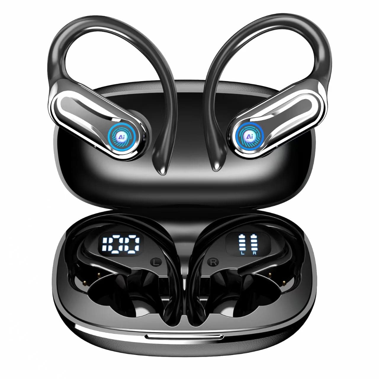 AI Ecouteur Traducteur Vocal Instantané, 80H Bluetooth 6.1 Ecouteurs sans Fil Open Ear avec 198 Langues, 3 en 1 Écouteur Traduction Vocale Instantanée, 7 Modes de Traduction, pour Affaires/Études