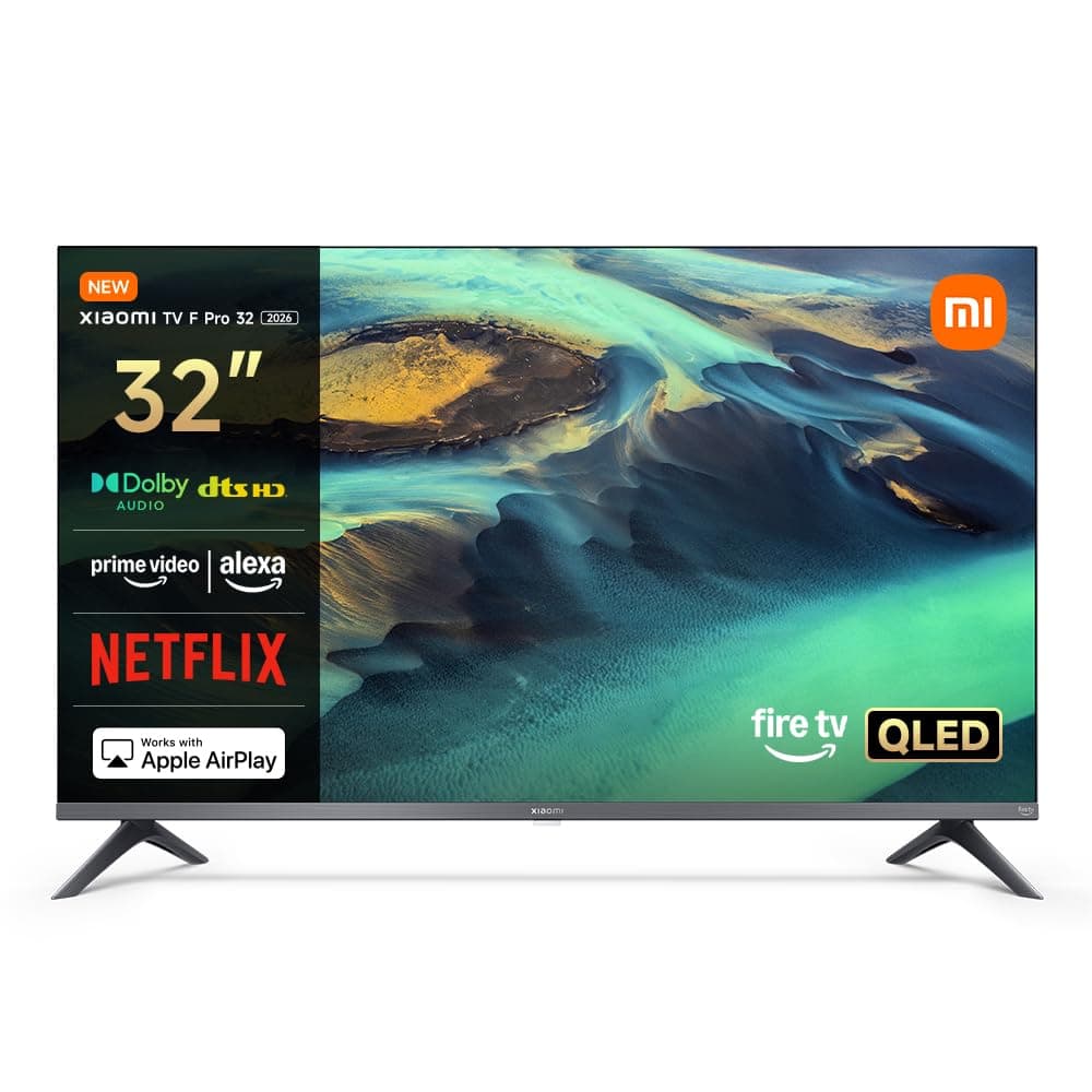 Xiaomi TV F Pro 32 32" QLED Smart TV Fire OS7 Triple Tuner DVB-C/S/S2/T/T2 | Dolby Audio, DTS Virtual:X, DTS-HD, Voice Control with Alexa, Compatible with Apple AirPlay