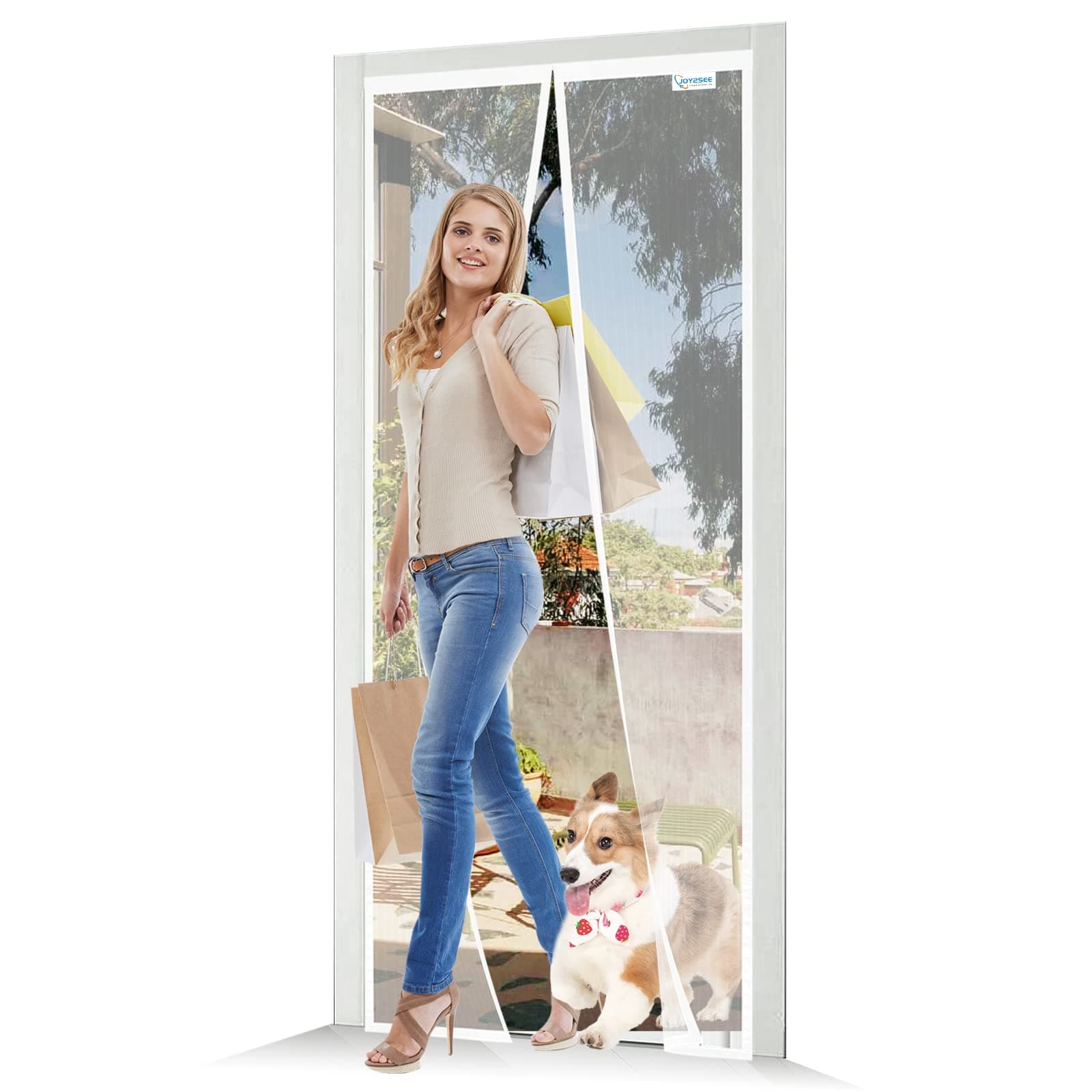Zanzariera Porta Finestra 160x225, JOY2SEE Zanzariera Magnetica Bianco, Proteggere la Famiglia