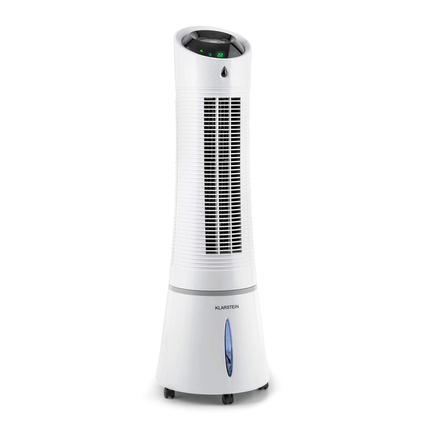 Klarstein Rafraichisseur d'Air Mobile 5 en 1 par Evaporation avec Humidificateur, Ventilateur, Ioniseur, Sans Évacuation, Mode Nuit, 45W, Débit d'Air de 180m³/h