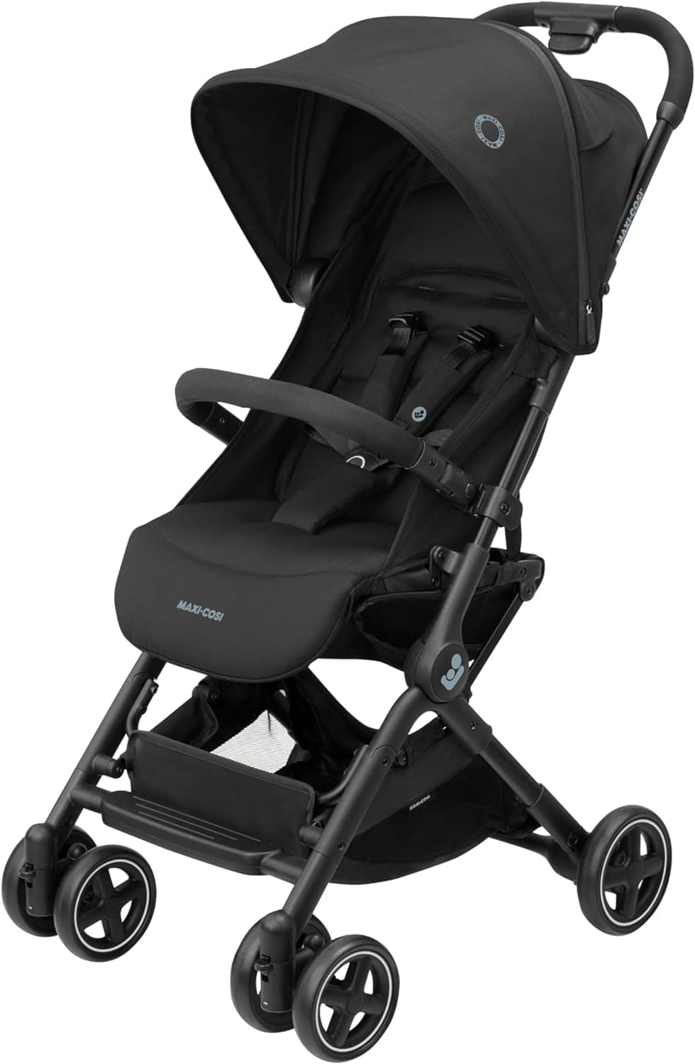 Maxi-Cosi Lara2 Passeggino Leggero per Bambini 0 - 4 anni, 0 - 22 kg, Passeggino da Viaggio Pieghevole Chiusura Compatta, Reclinabile 3 Posizioni, Tessuti Traspiranti, 2 Cestelli, Essential Black