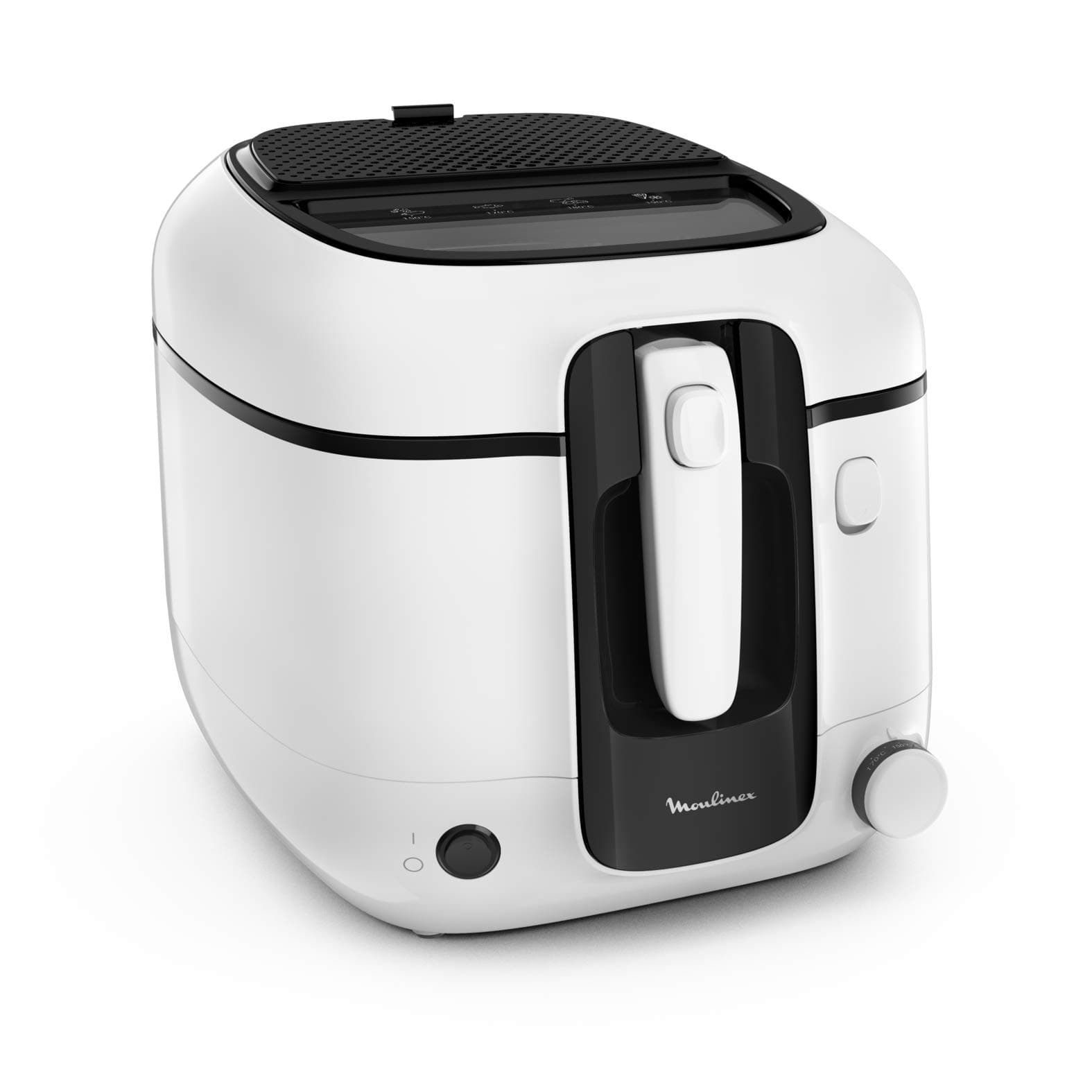 Moulinex - Friteuse Super Uno - 1,5 kg de frites - Blanc | Friteuse électrique avec huile pour 6 personnes - Cuve et couvercle amovibles compatibles lave-vaisselle - Filtre anti-odeur