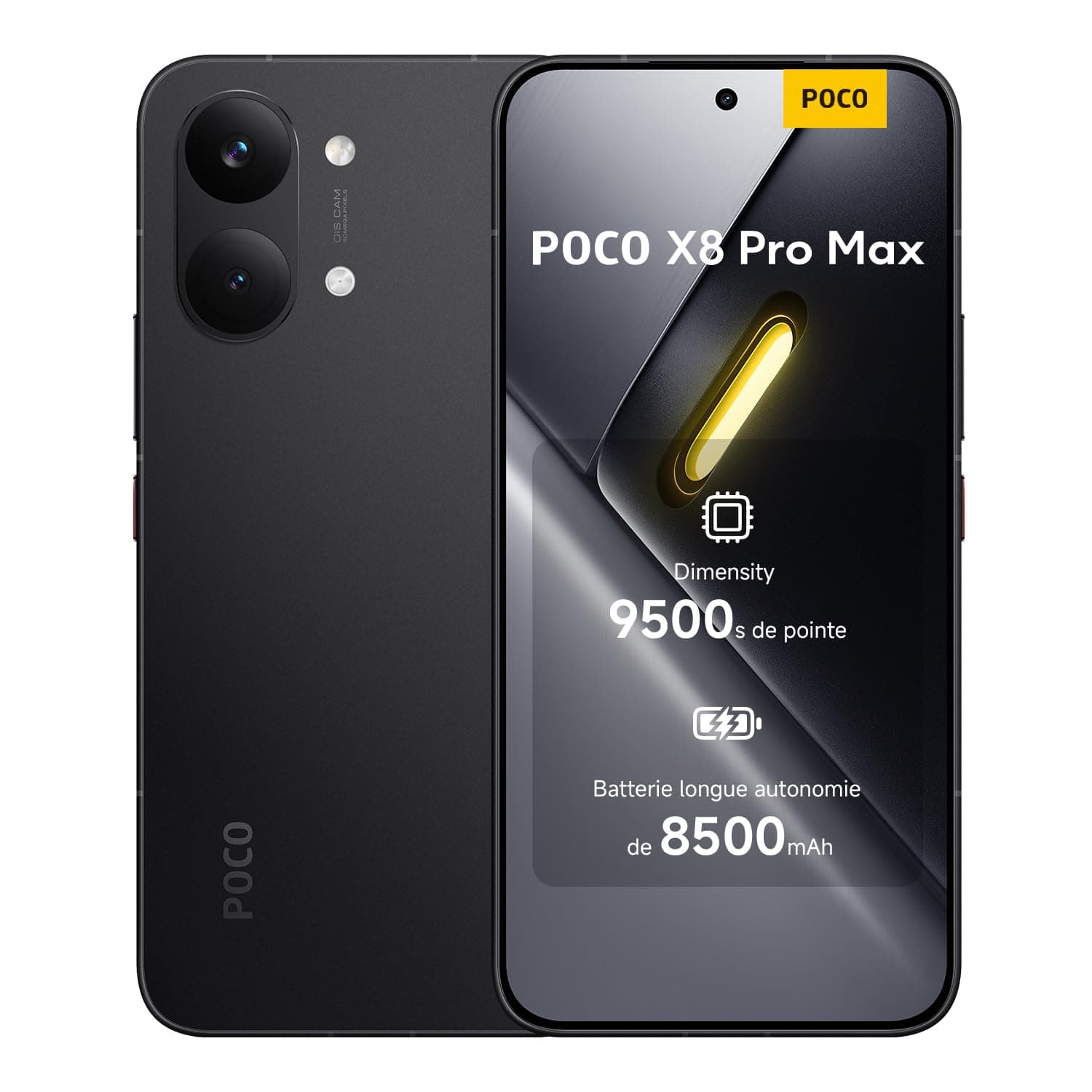 POCO X8 Pro Max, Smartphone 12+256 Go, Processeur Haut de Gamme Dimensity 9500s, écran AMOLED Ultra-Lumineux, 50 MP Light Fusion 600 avec OIS, Noir,1 an de Garantie supplémentaire,Chargeur Non Inclus