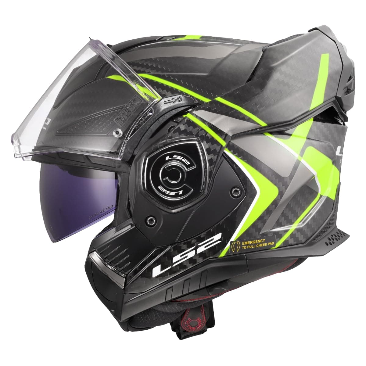 LS2, Casco Moto Modular ADVANT X CARBON FUTURE II Gloss H-V Yellow, M