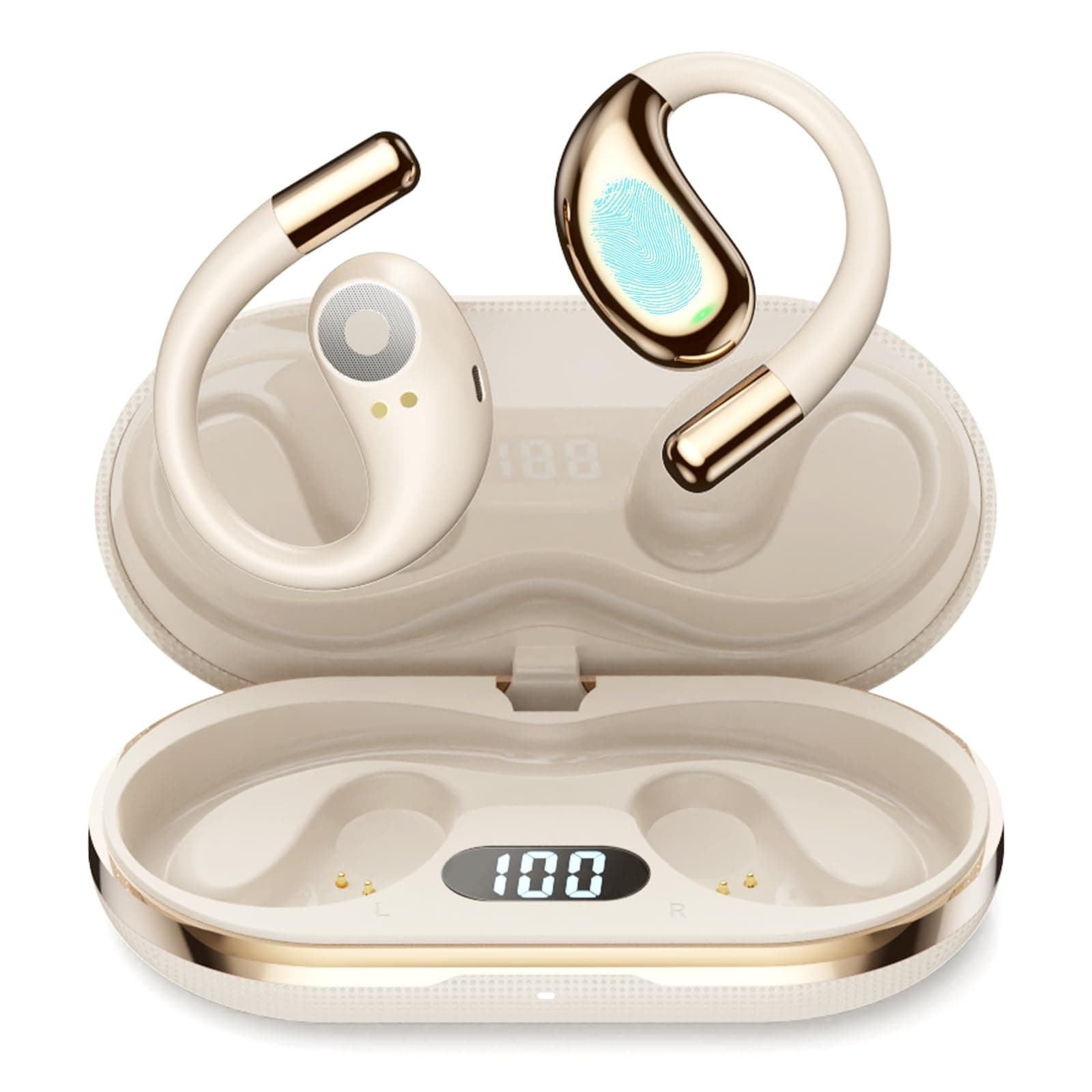 AI Auriculares Traductor en Tiempo Real: Open Ear Traductor Instantaneo de Voz Auriculares Traductores 6 Modos Traducción 156 Idiomas - Auriculares Inalambricos Bluetooth 6.0 para Viajes Negocios