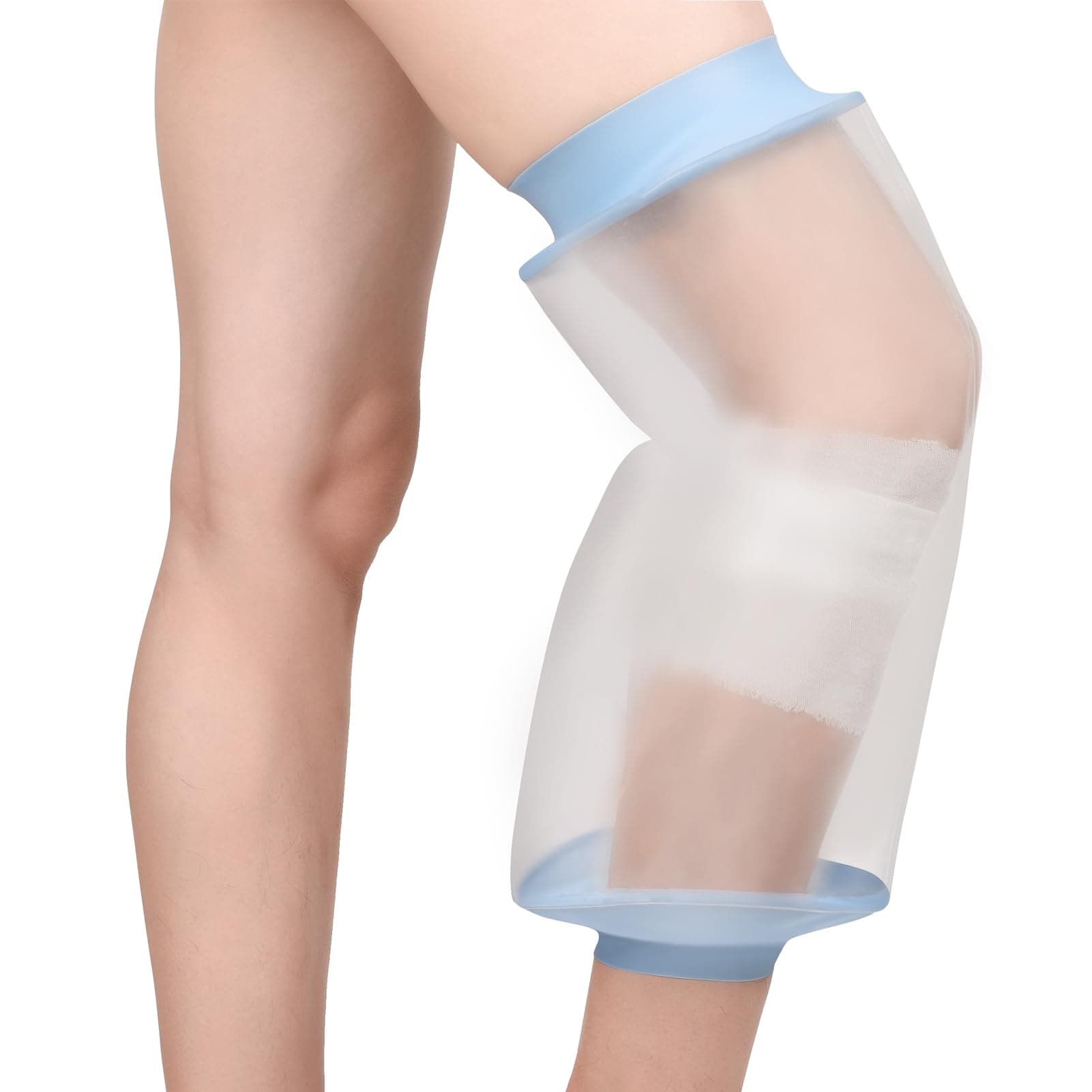 Fasola Funda Rodilla para Ducha, Piscina, Protector Escayola Rodilla Adulto, Reutilizable Funda Escayola Rodilla, Mantener el Vendaje Seco