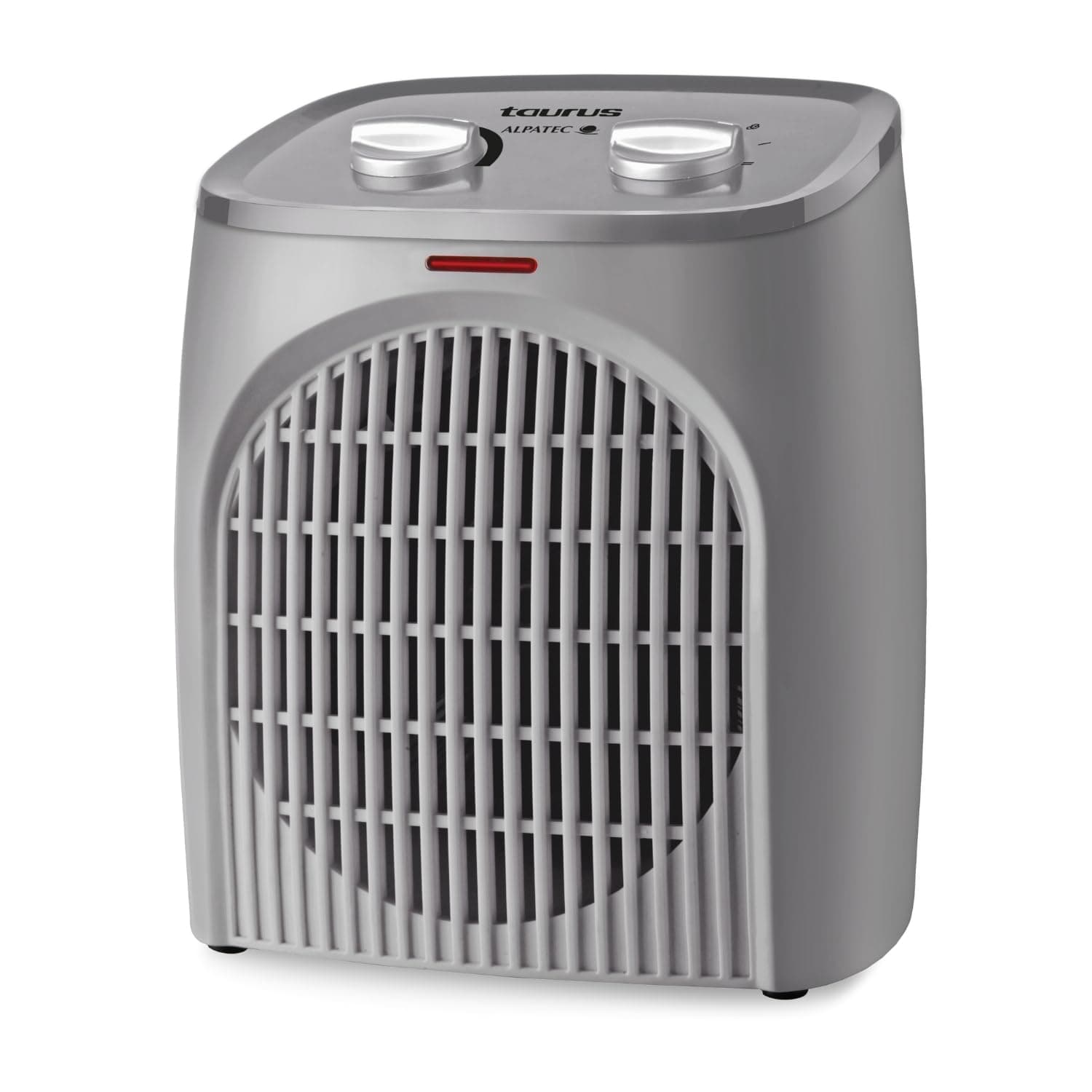 Taurus Tropicano Bagno - Radiateur soufflant 2000W, Thermostat réglable, pour salle de bain, 2 vitesses de chauffage, Fonction ventilateur, Éclairage LED, Silencieux, Gris