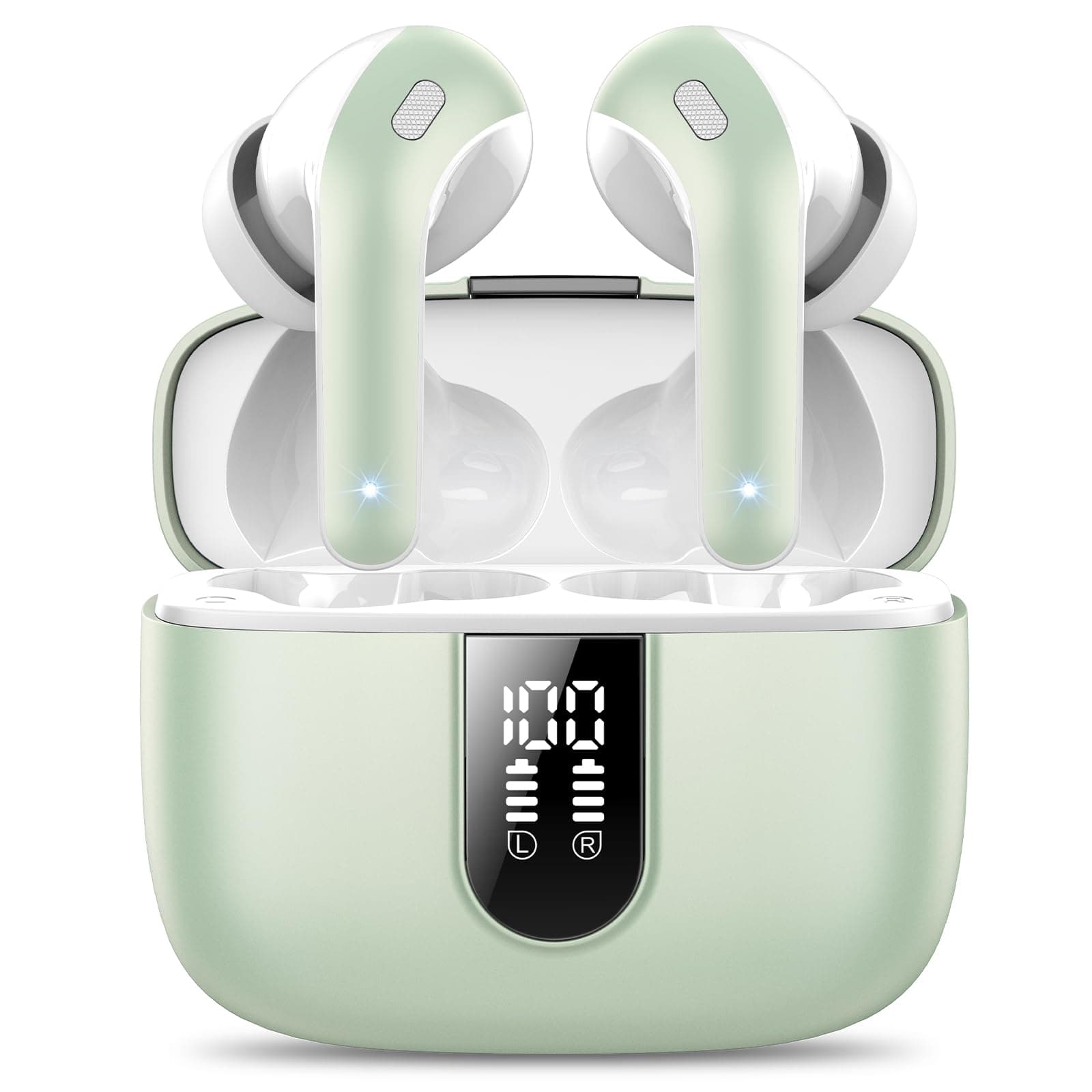 Auriculares Inalámbricos Bluetooth, Auriculares Bluetooth 5.3, 4 Mic con Reducción de Ruido ENC, 50H con Graves, Cascos Inalambricos Bluetooth IP7 Impermeable, Carga Rápida USB-C, Ajuste Cómodo