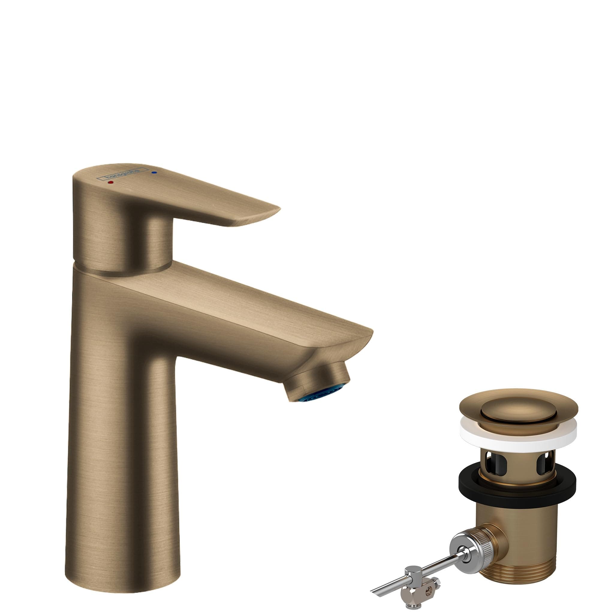 hansgrohe Talis E Mitigeur de lavabo 110, avec tirette et vidage, bronze brossé, 71710140