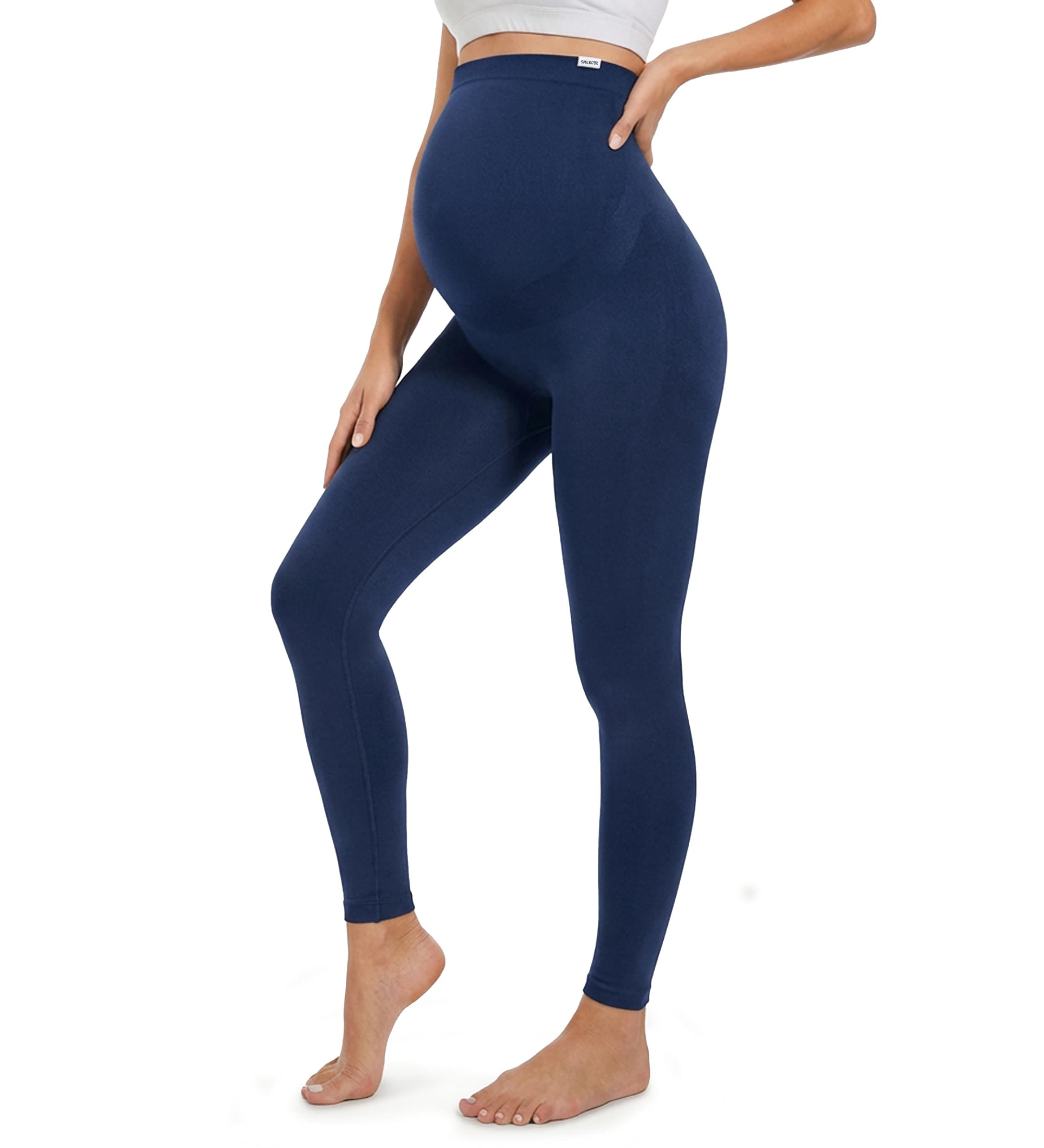 SMILODOX Umstandsleggings Damen Lorraine, Seamless Schwangerschaftsleggings mit hohem Komfortbund & Po-Kontur, elastisch, Blickdicht & bauchfreundlich, ideal für Alltag, Yoga & sanftes Training