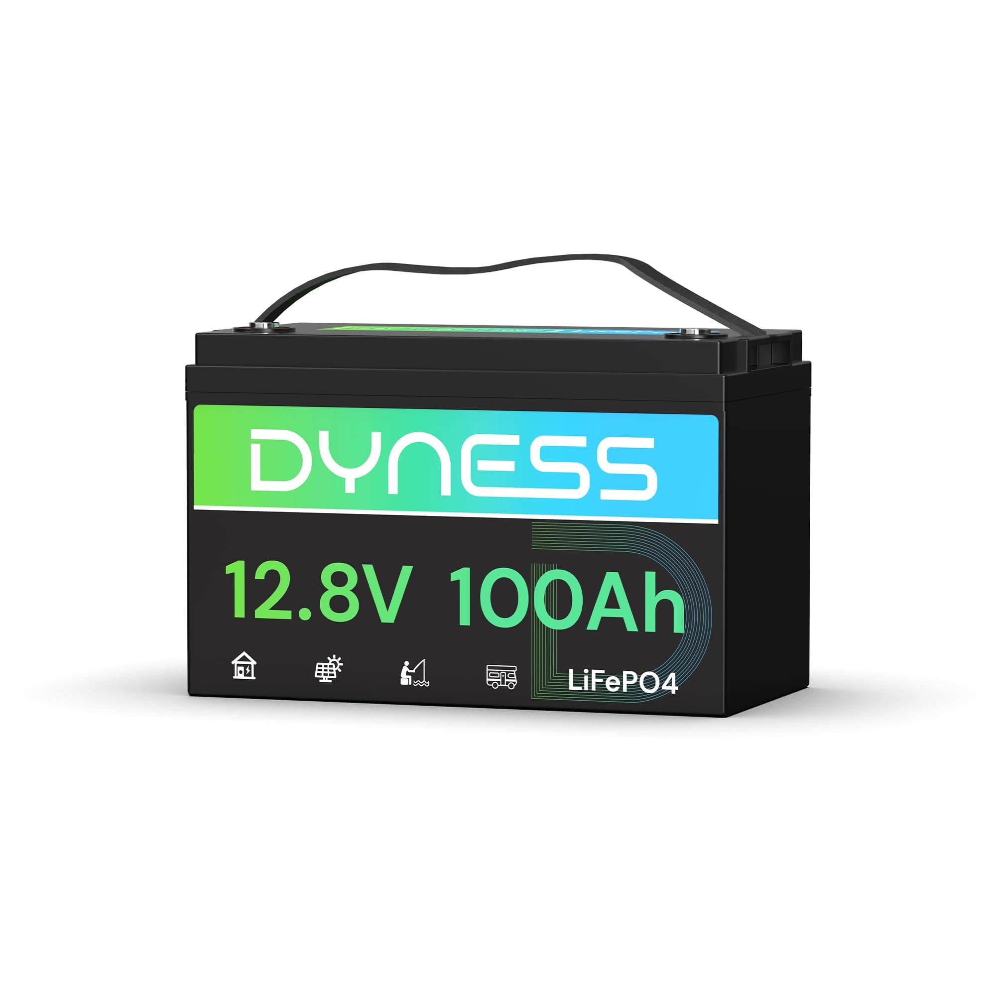 Dyness Batería LiFePO4 12V 100Ah, 12V Batería de Litio Hierro de Fosfato de Ciclo Profundo con 100A BMS, Protección de Baja Temperatura, para Autocaravana, Marina, Campistas, Sistemas Solares