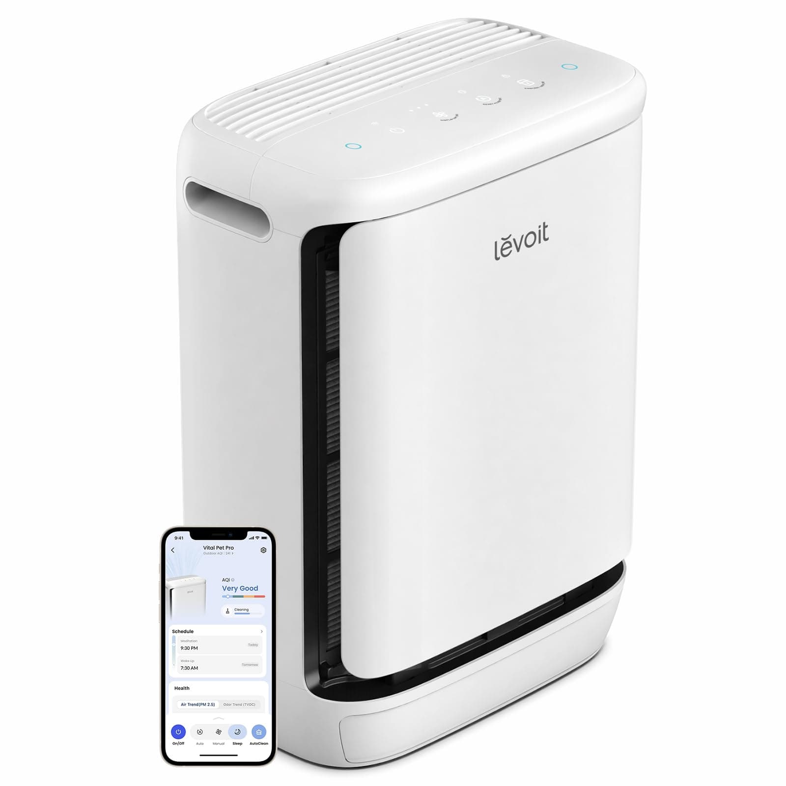 Levoit Vital Pet Pro Purificatore d'Aria per Animali Domestici, fino a 53㎡ | Prefiltro Autopulente, Doppi Sensori per Peli di Animali e Allergeni, Filtro ad Alto Carbone Attivo, Controllo Smart con APP