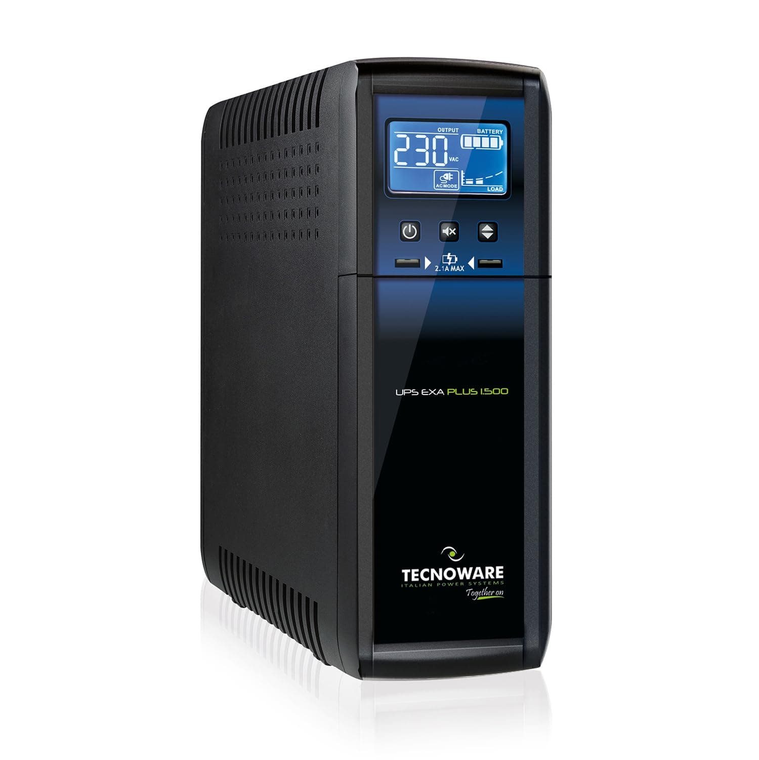 Tecnoware Power Systems UPS 2000VA, per Console Gaming, MAC e PC con PFC Attivo, Gruppo di Continuità EXA PLUS, Software, Protezione Blackout e Sbalzi per dispositivi Gaming e Grafica Professionale