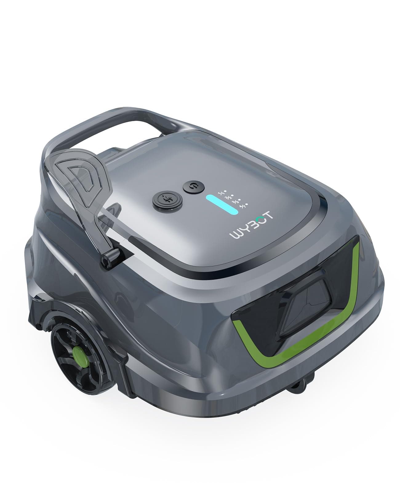 WYBOT A1/OS2010 Robot Piscine sans Fil pour Piscines Hors-Sol, Aspirateur Automatique, Robot Piscine 120 Min Autonomie, Double Filtration, LED, Charge 2.5h, 4 Modes,Vert Sauge