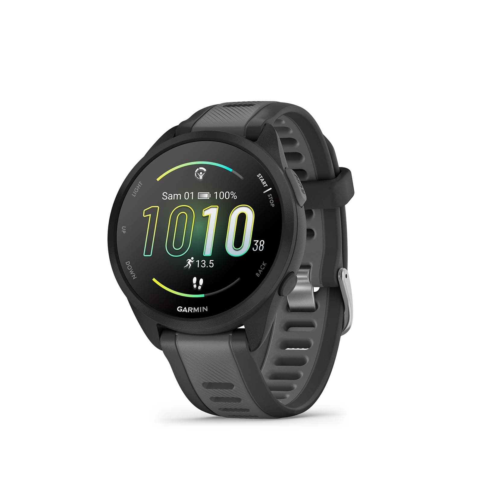 Garmin Forerunner 165 - Montre GPS connectée de Running avec écran AMOLED – Noir/Gris - Boîtier 43 mm