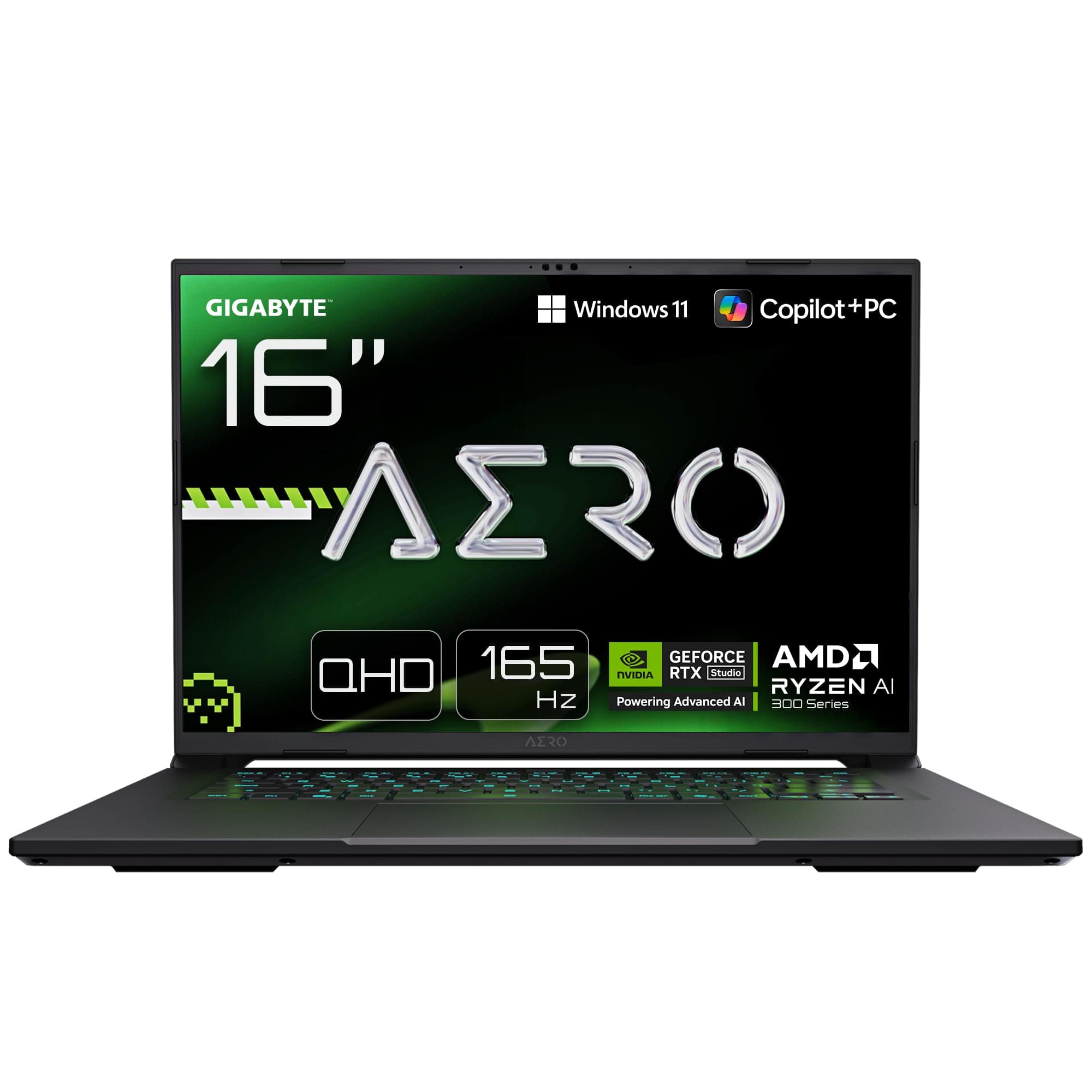 GIGABYTE AERO X16 Notebook da gioco – Copilot+ PC, 16", WQXGA 165Hz, Ryzen AI 7 350, RTX 5070, 32 GB DDR5 5200MHz, SSD Gen4 da 1 TB, Win 11 Home, garanzia di 2 anni, Dolby Atmos, AERO X16 1WH93ITC64AH