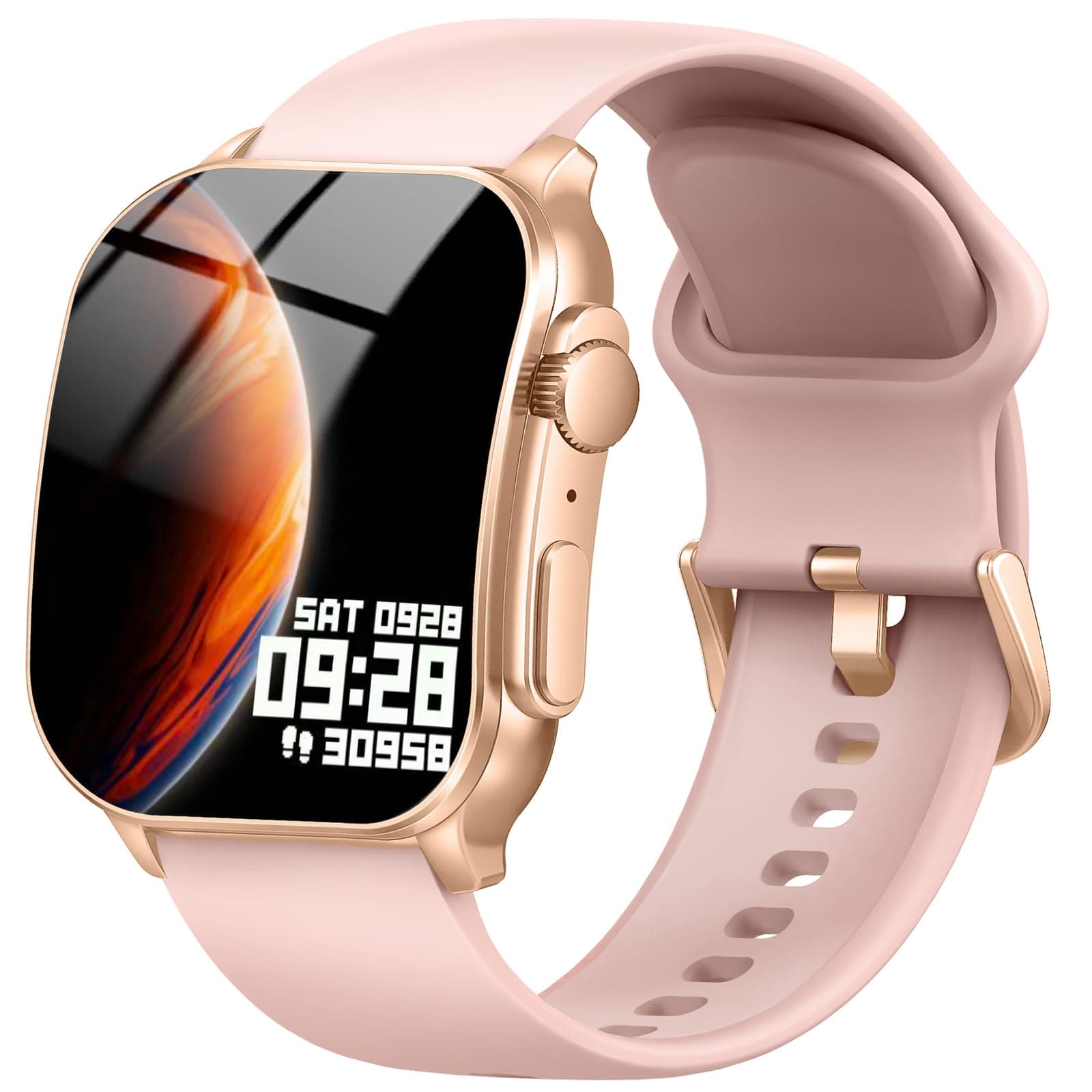 Reloj Inteligente Mujer Hombre, 2.01" HD Smartwatch, Llamadas Bluetooth Smart Watch con Pulsómetro/Monitor de Sueño/Podómetro, 110+ Modos Deportivos, IP68 Pulsera Actividad para Android iOS, Rosa