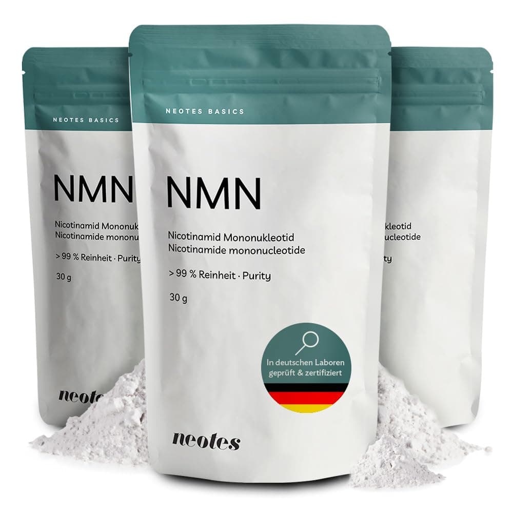NMNeotes – 3 × 30 g | Polvo ultrapuro de NMN >99%, sin aditivos – Materia prima certificada, analizada en laboratorio alemán para uso en investigación | neotes