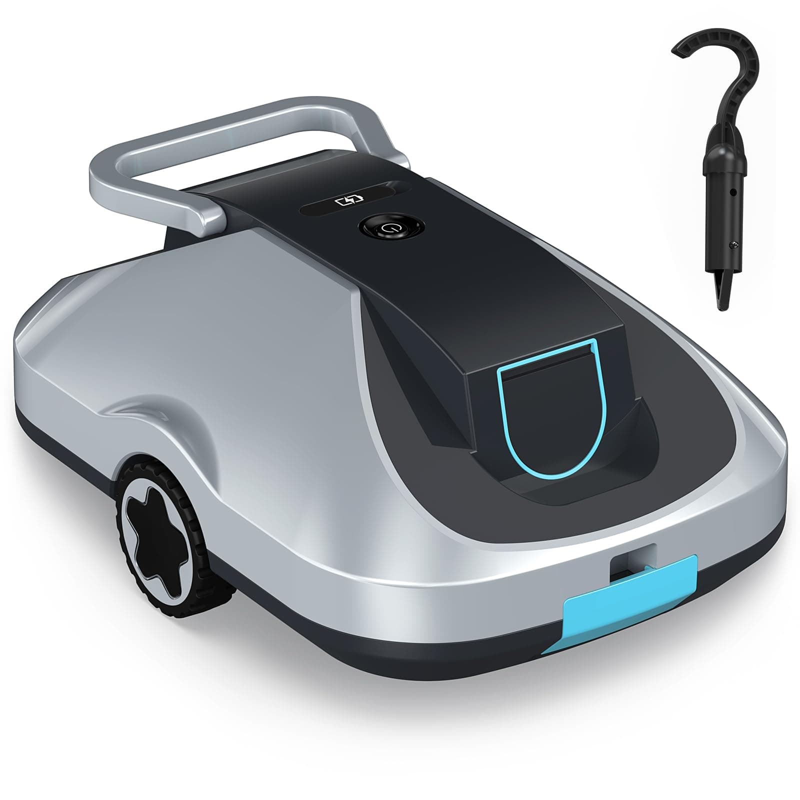 Robot Piscine sans Fil, Robot aspirateur Piscine sans Fil, 200Min d’Autonomie, Retour Automatique, Filtration Ultra-Fine, Navigation Intelligente, Compact et Portable pour Piscines Hors Sol 232 m²