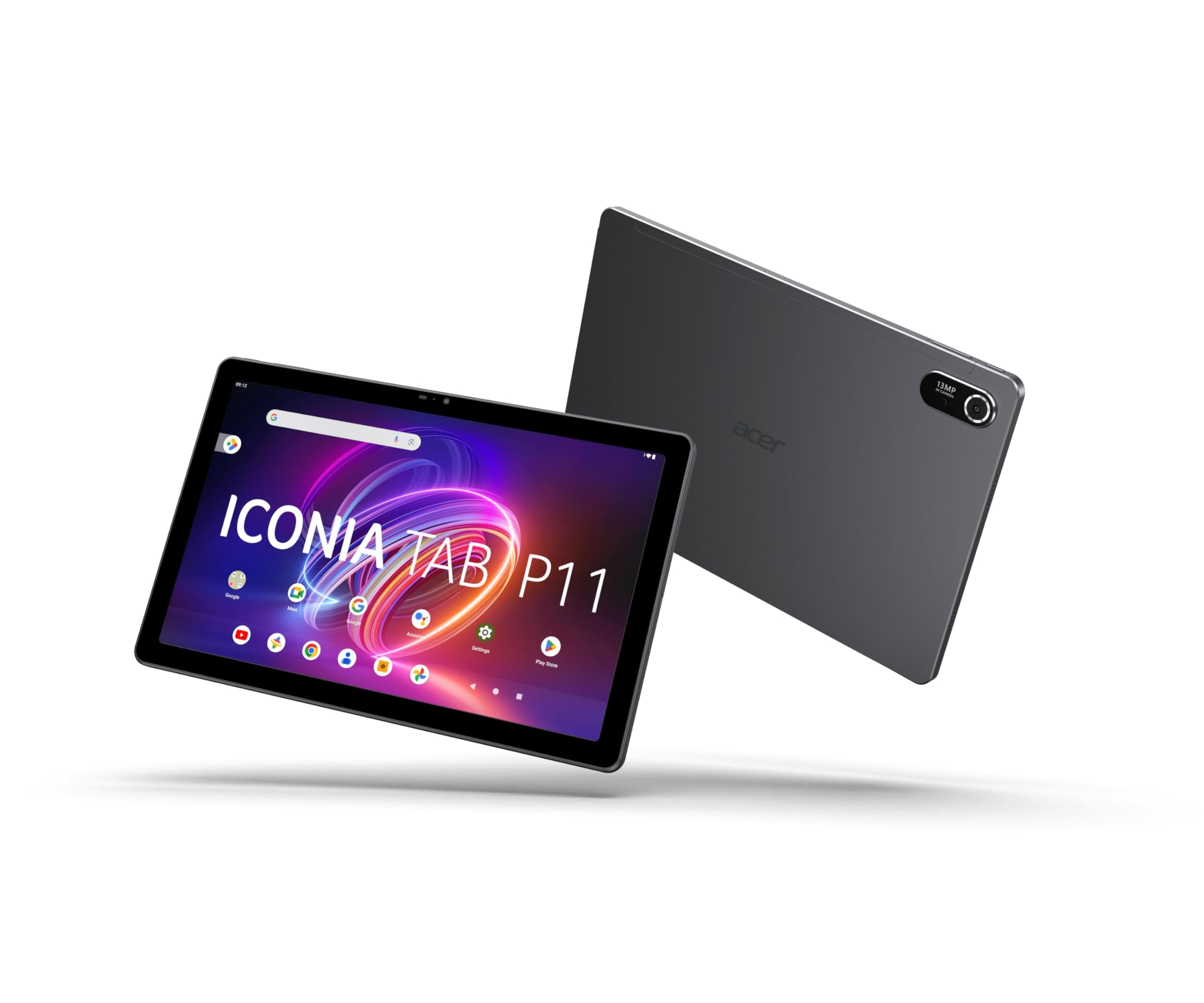 Acer Iconia Tab P11, Tablette Tactil 11'' 2K WUXGA IPS avec Portfolio Case (MediaTek MT8781, RAM 8 Go, SSD 128 Go, Bluetooth, USB-C, Wi-Fi, MicroSD, Android 14), Tablette Noir Finition Métal