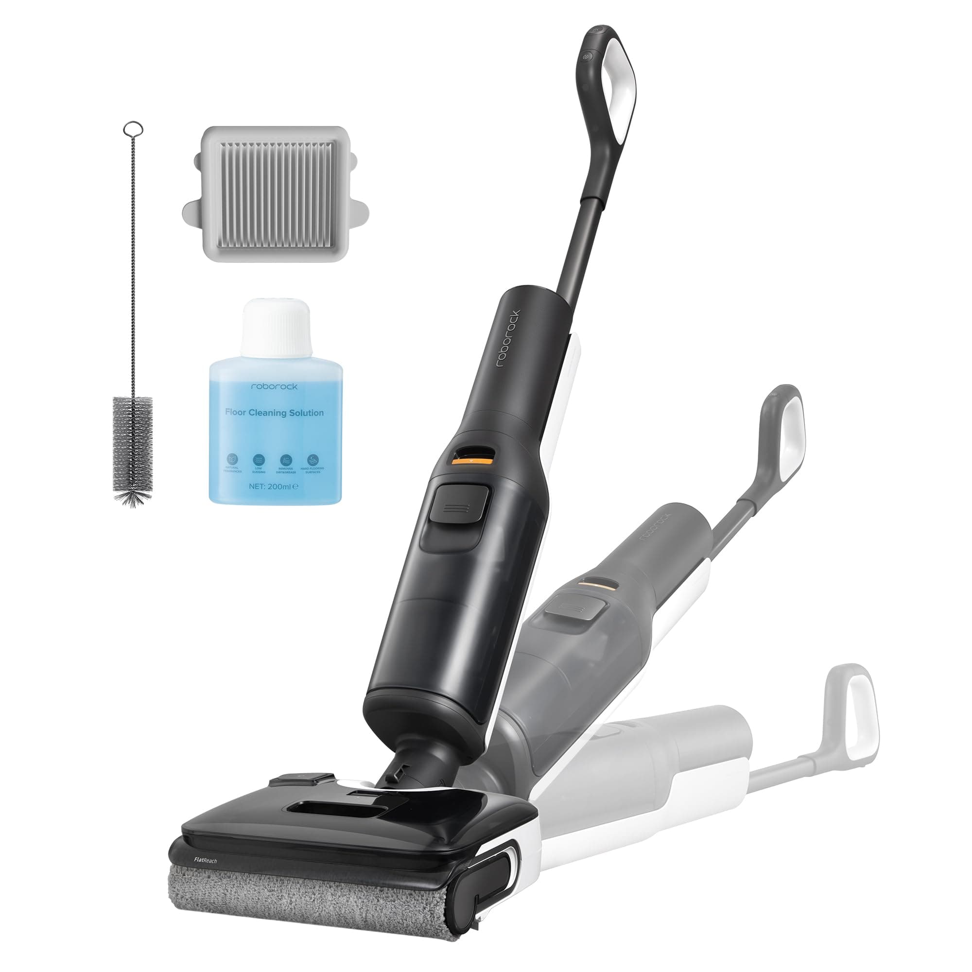 roborock F25 LT Aspiradora en Seco y Húmedo, Aspiradora-Fregona de 20.000 Pa para Suelos Duros, Autolimpieza a Alta Temperatura a 90 °C, Secado Rápido, Limpieza de Bordes, Diseño Plano de 180°