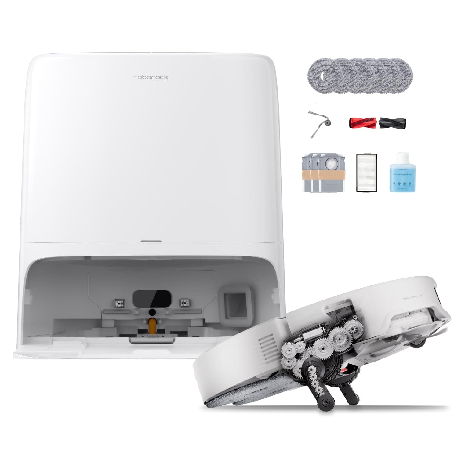 roborock Saros 20 Neo Saugroboter mit Wischfunktion, 36.000 Pa Saugkraft | Dual Zero-Tangle-System, FlexiArm Technologie, 100°C Heißwasser-Moppwäsche, 7,98cm Ultradünn, AdaptiLift Chassis 3.0 (Weiß)