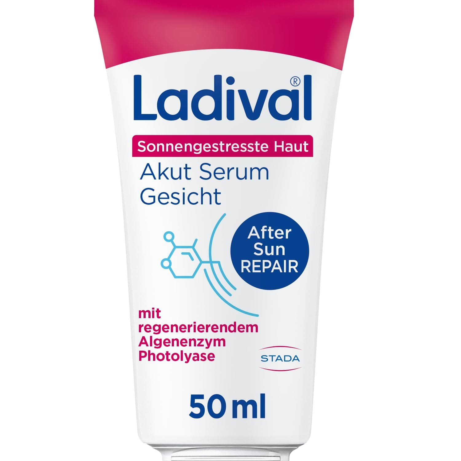 Ladival Sonnengestresste Haut Akut Serum - After Sun Repair für das Gesicht, regeneriert mit Photolyase, feuchtigkeitsspendend, kühlend, mit Panthenol und Vitamin E, 50ml
