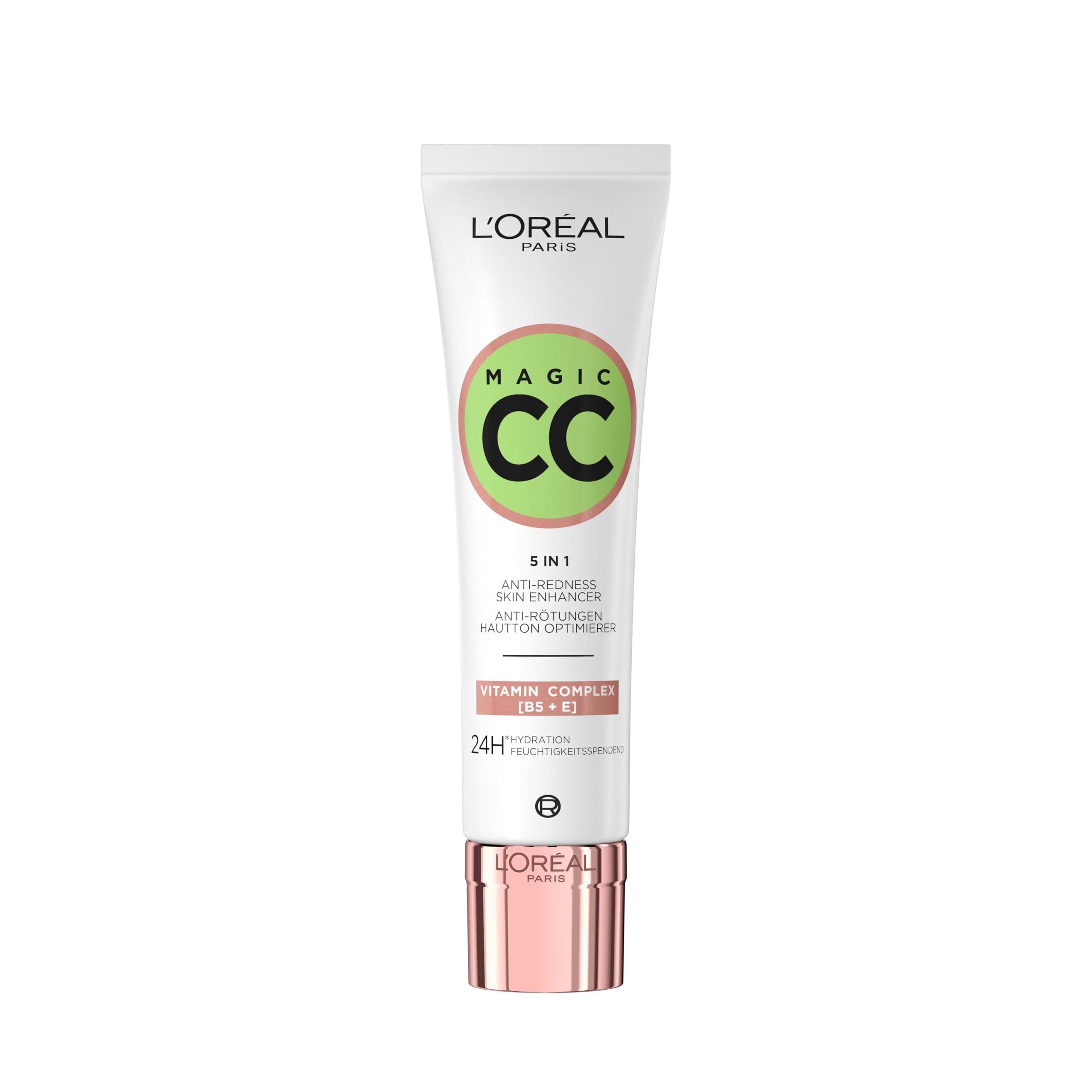 L'Oréal Paris Magic CC Crème Anti-Rougeurs Peaux Sensibles Grasses 30ml | 5-en-1 unifie lisse illumine protège, Vitamines B5 et E, Hydratation 24H, Peau saine 2 semaines, Teinte universelle