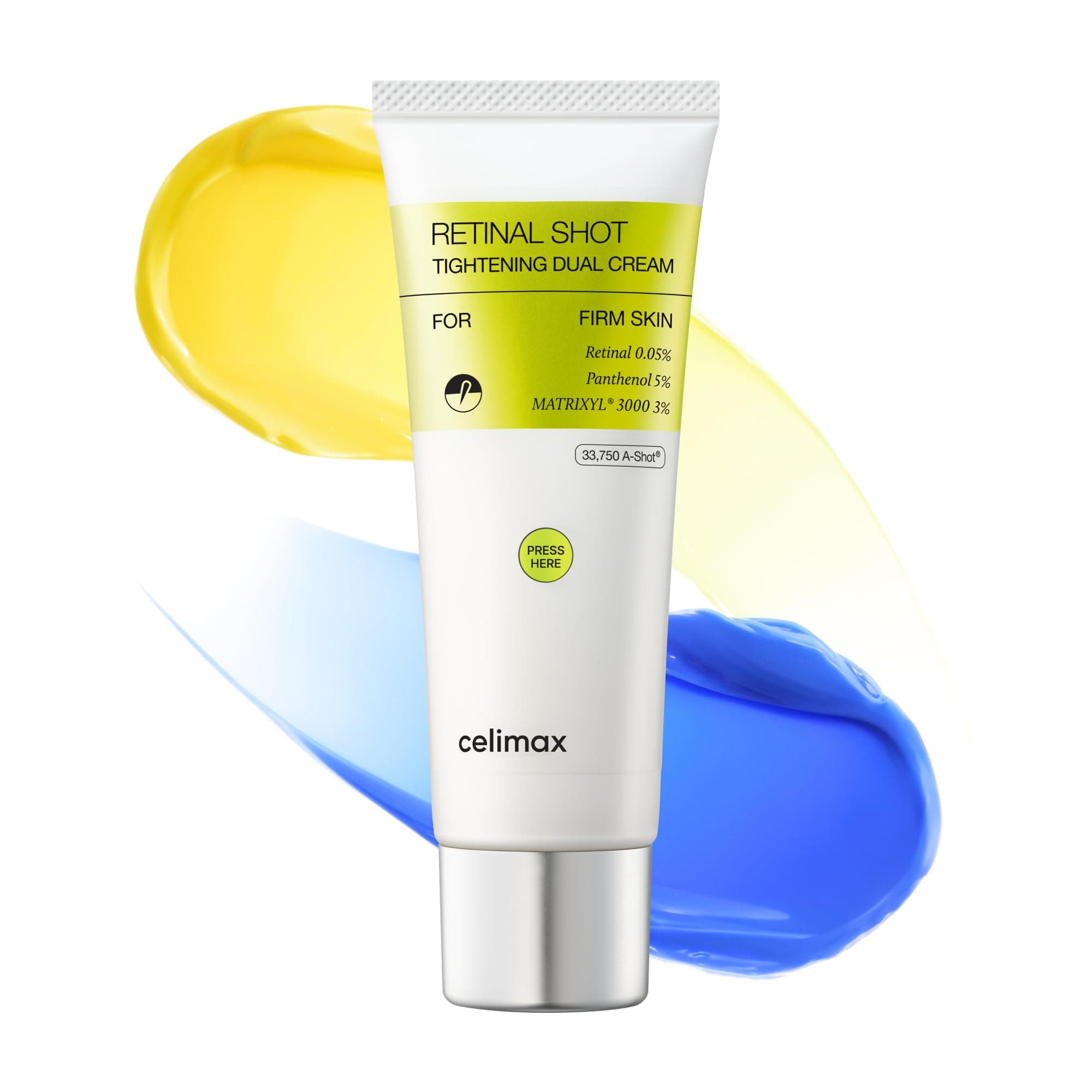 celimax The Vita-A Retinal Shot Tightening Dual Cream, 50ml | 0,05% Rétinal, 3% Matryxyl, 5% Panthénol, Rétinoïde Haute Puissance, Crème Anti-Âge & Apaisante, Rides & Ridules, Peau Ferme