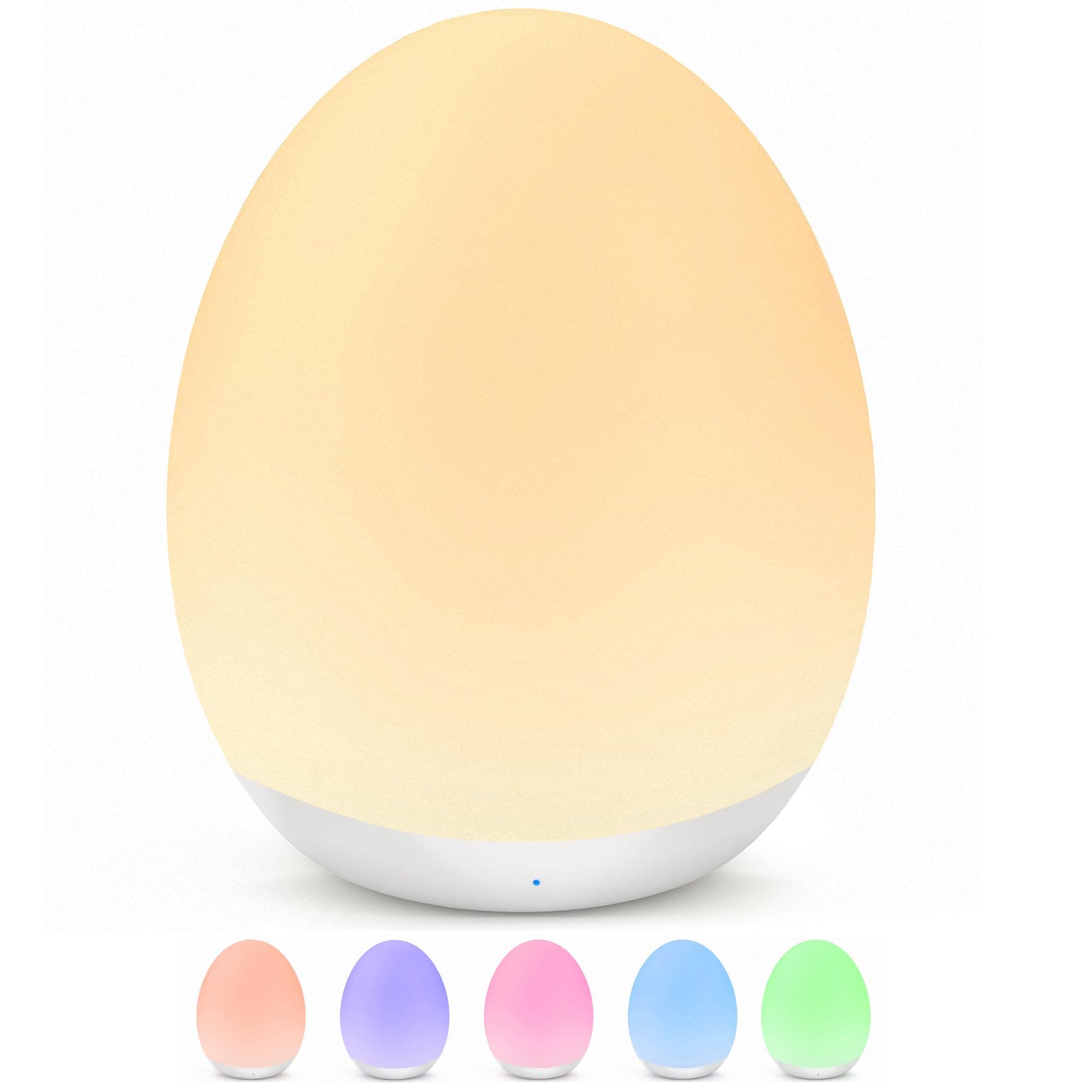 MediAcous Luz Nocturna Infantil 2000mAh con 7 Colores & Función Control Temporizador, Luz Nocturna Recargable con Control Táctil para Dormitorio, Salón y Camping, Regalo para Niños (Minimalista)