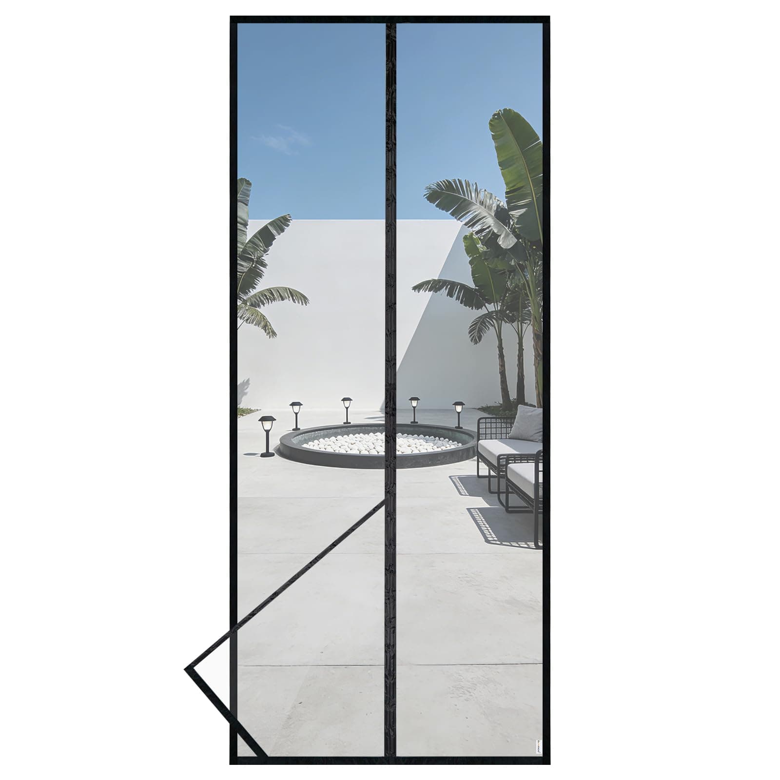 HOOMEE Moustiquaire Magnétique Pour Portes de Balcon et Portes-fenêtres - Aimants 2 Fois Plus Puissants, Fermeture Parfaite, Installation Facile Sans Perçage (100x210CM, Noir)