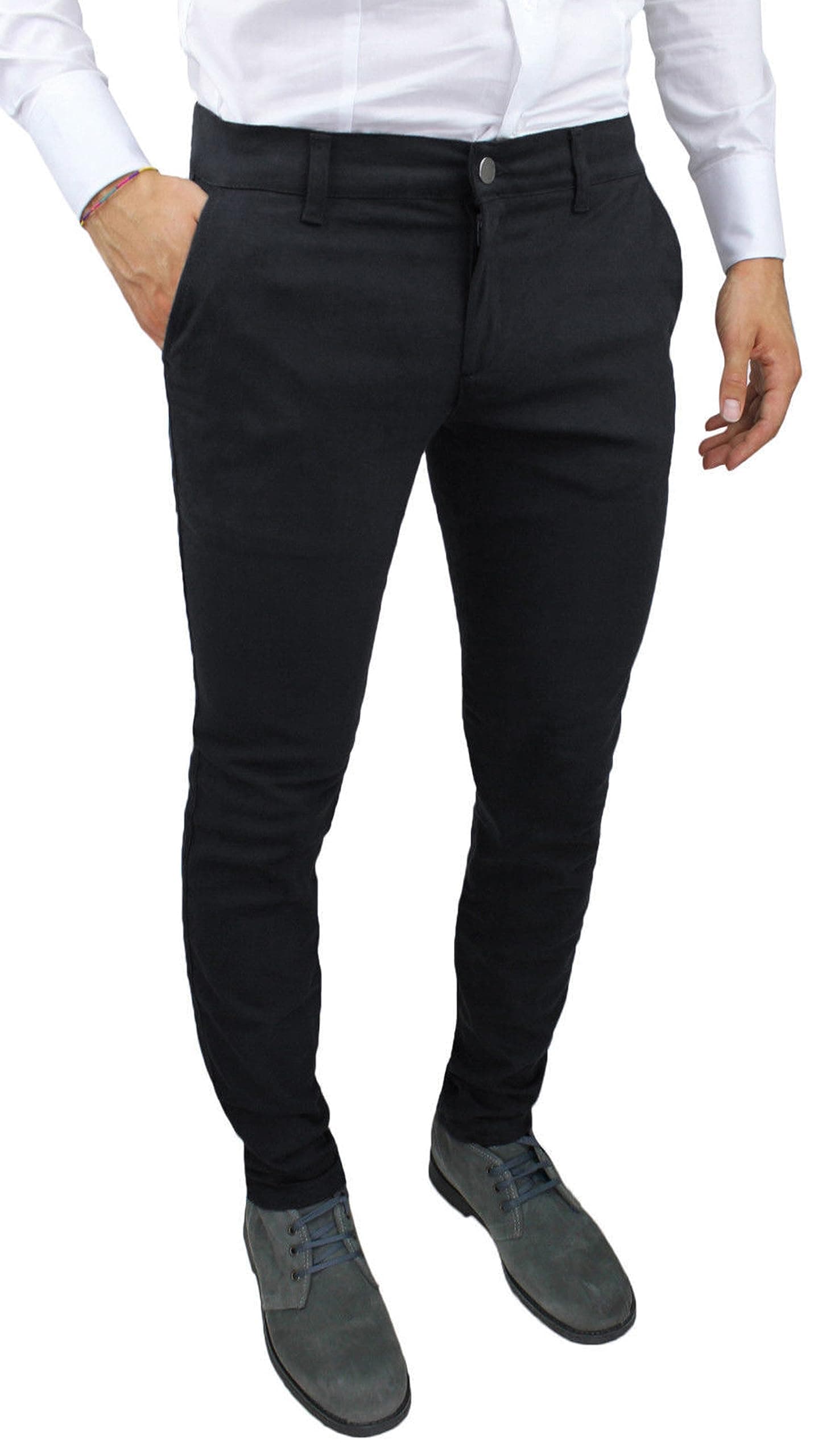 Pantaloni Uomo Slim Fit Invernali Alta Sartoria Chino's Eleganti Casual